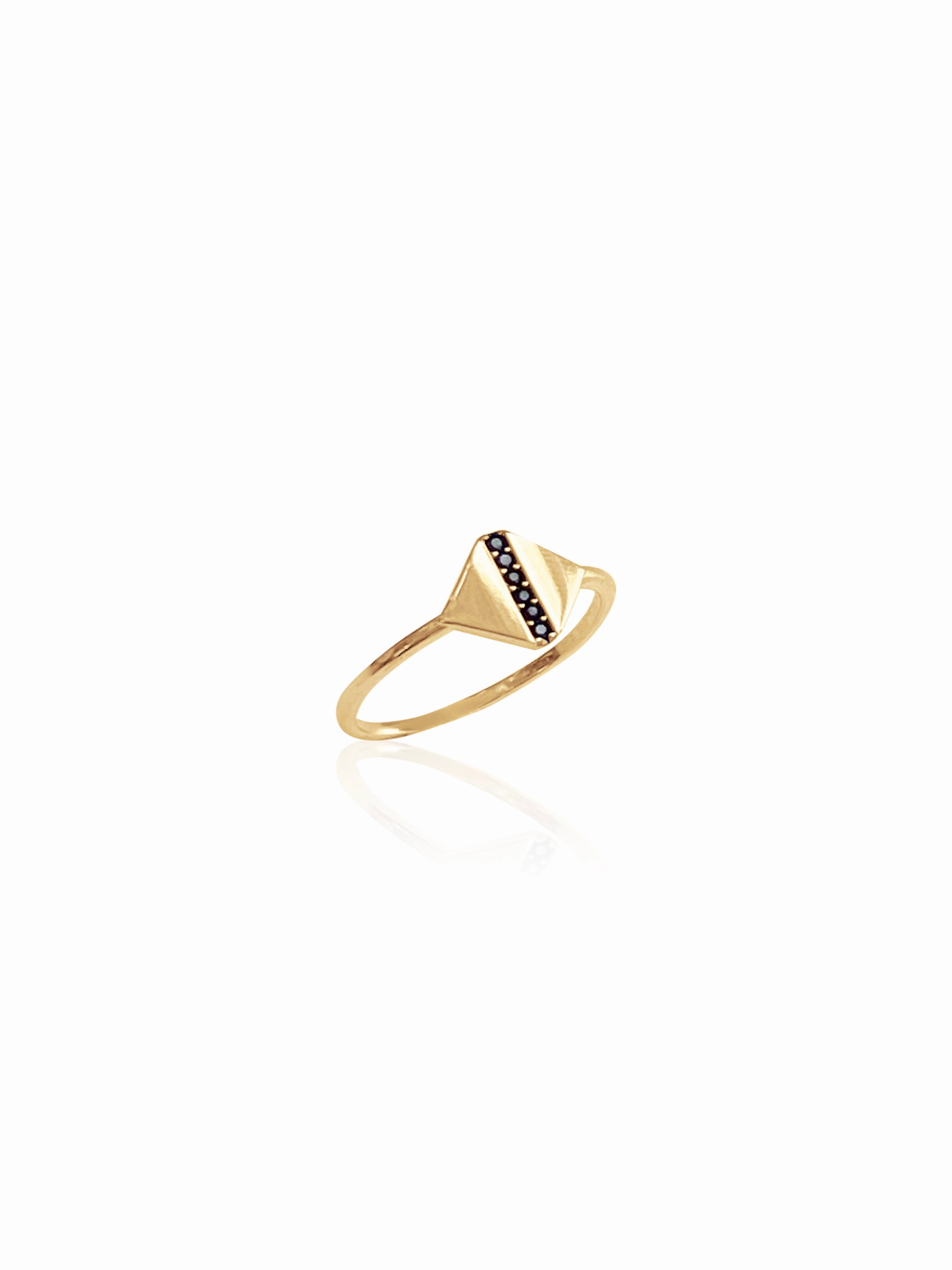 14K Gold Pave Signet Ring