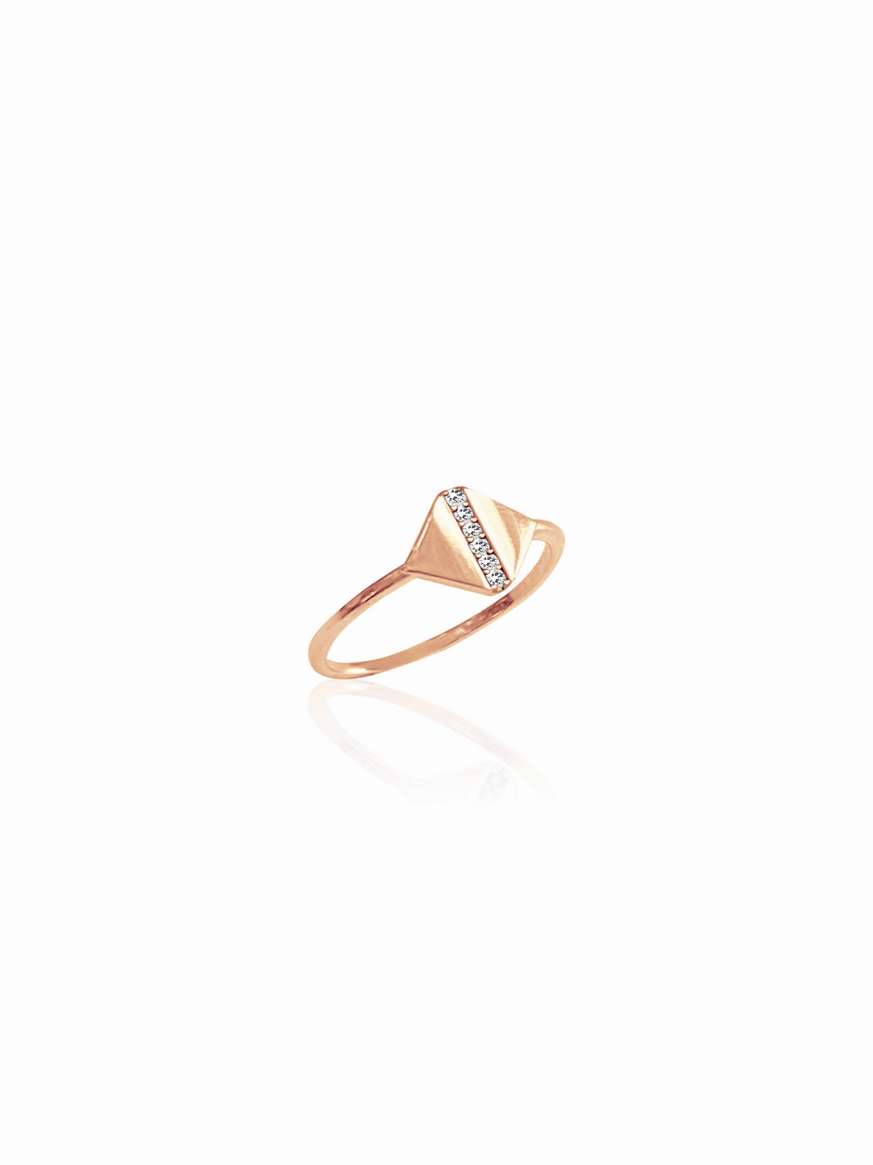 14K Gold Pave Signet Ring