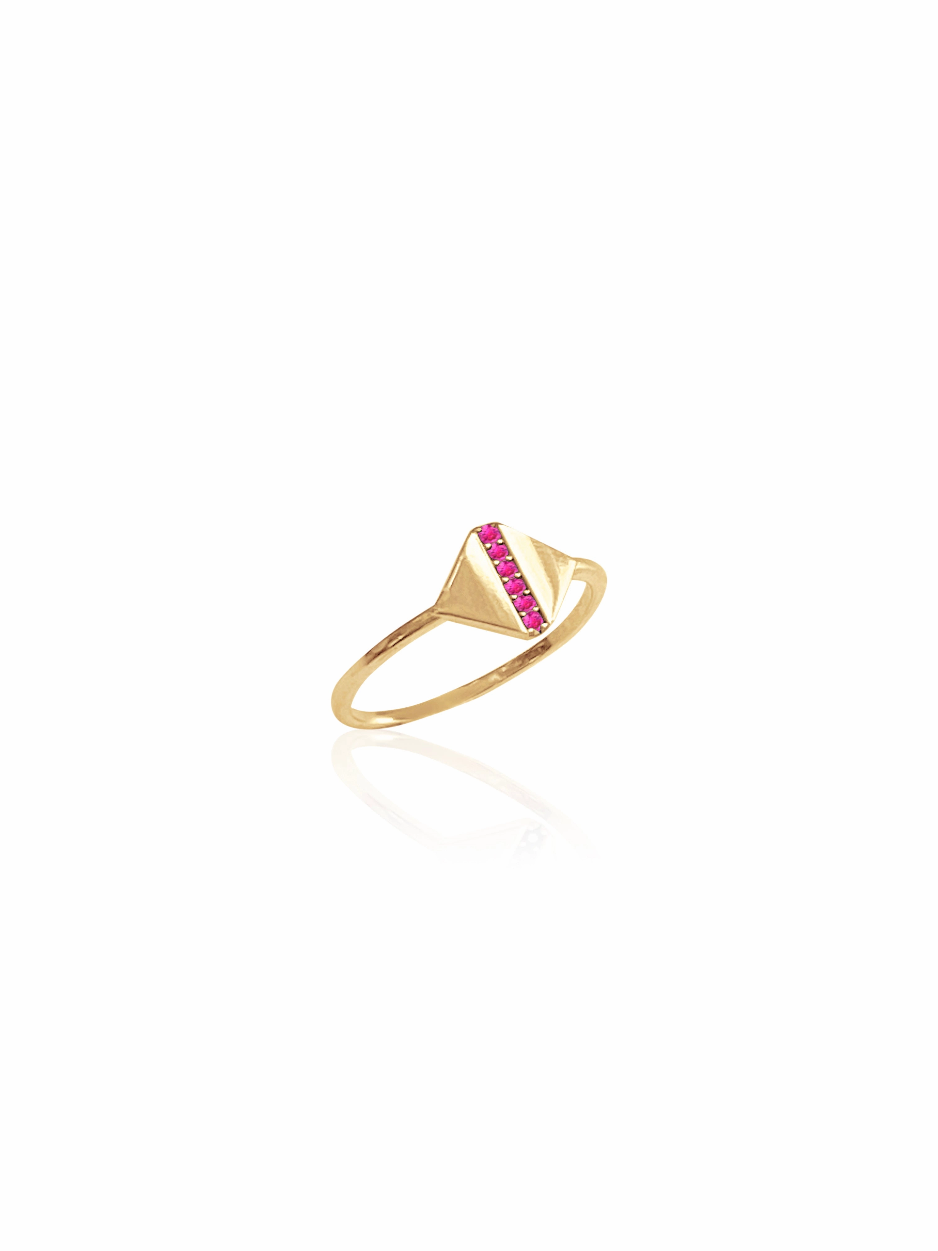 14K Gold Pave Signet Ring