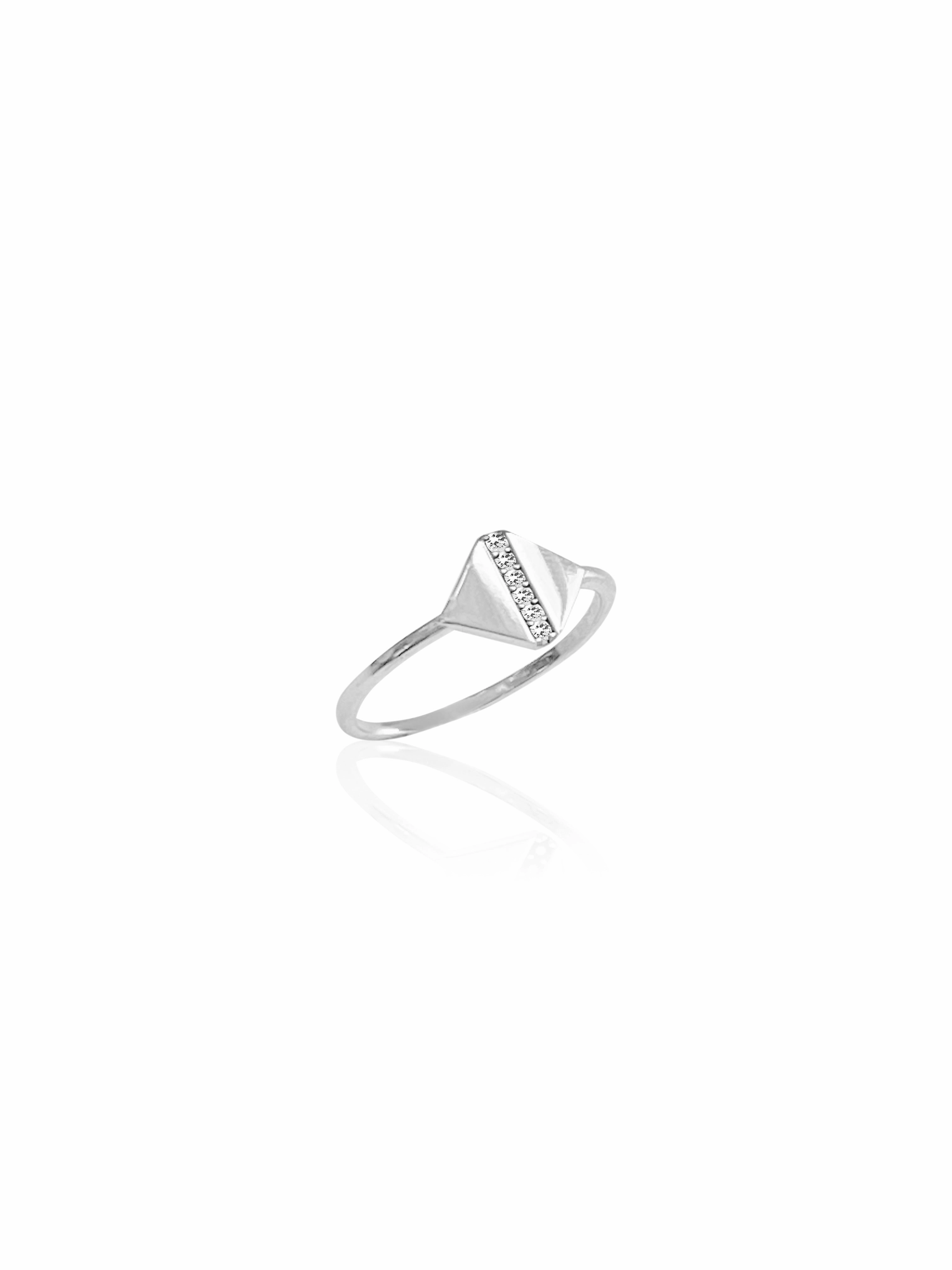 14K Gold Pave Signet Ring