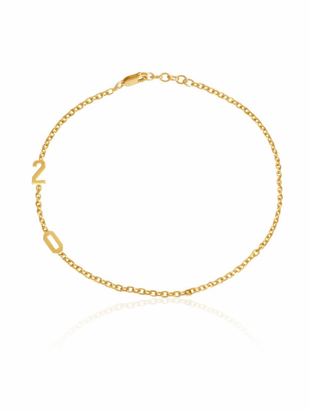 14k Gold personalized Number Bracelet