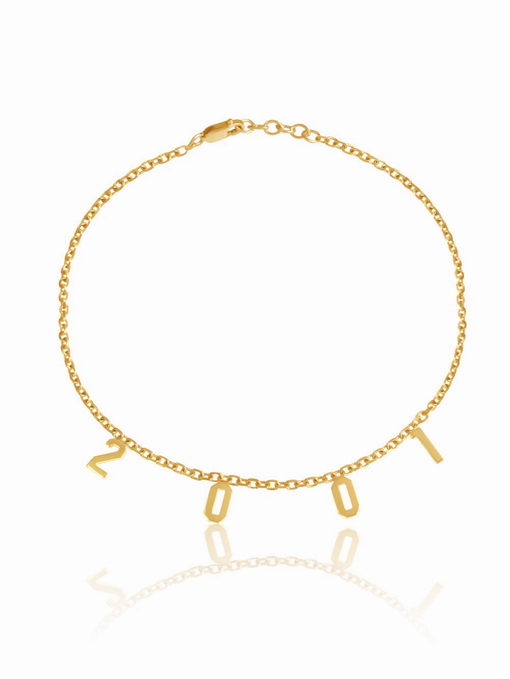 14k Gold personalized Number Bracelet