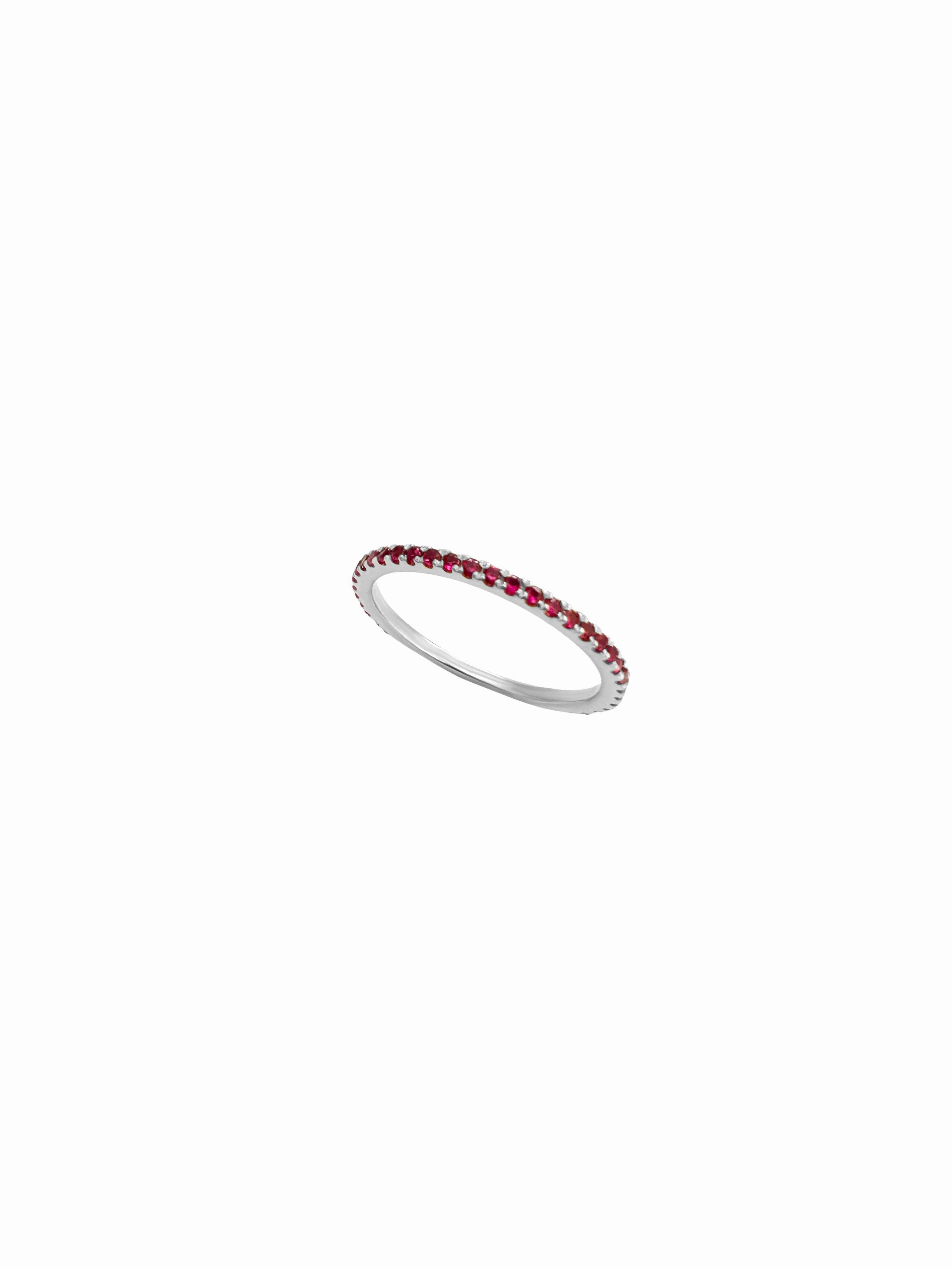 14k Gold Precious Stone Eternity Band