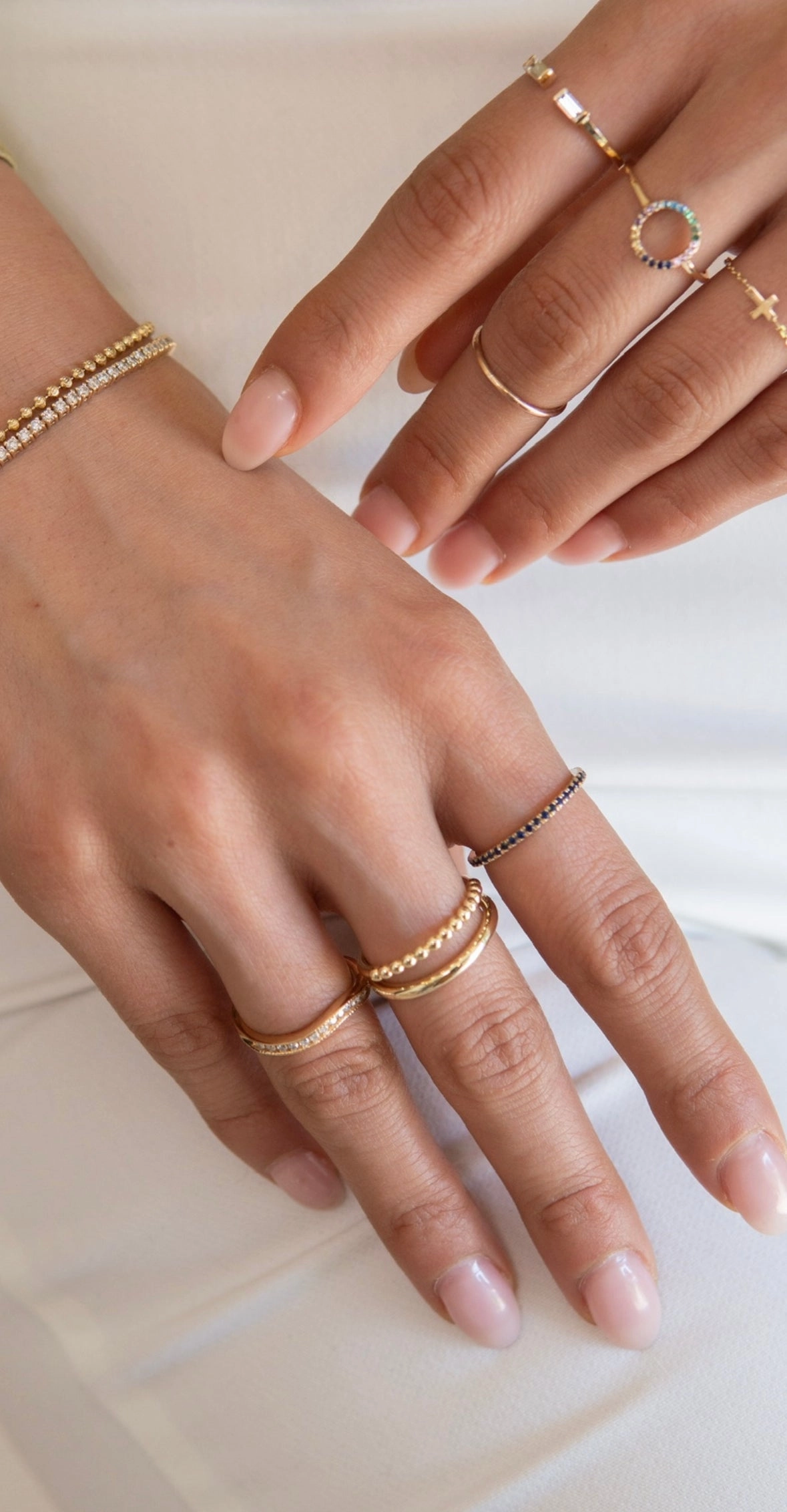 14k Gold Precious Stone Eternity Band