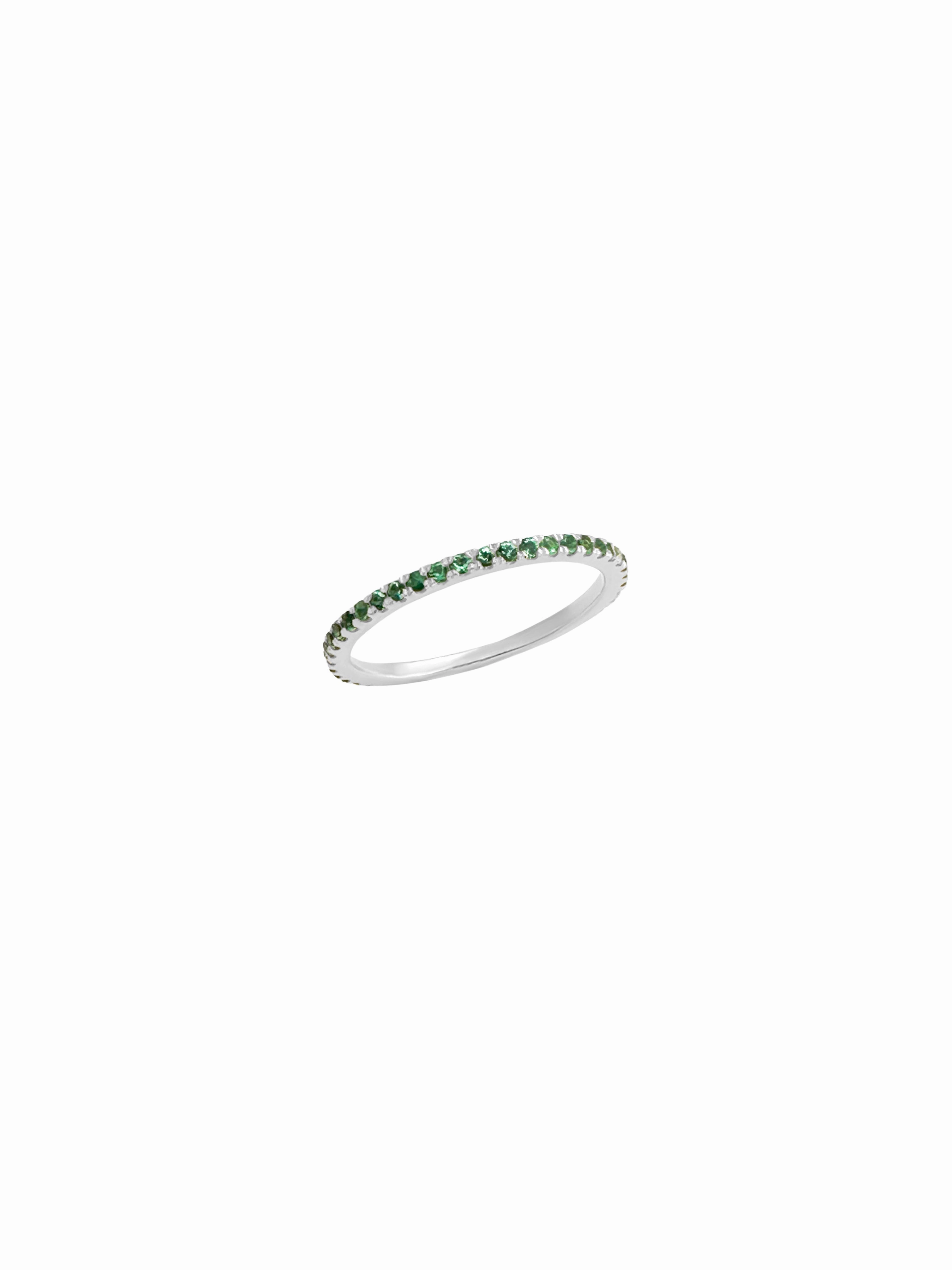 14k Gold Precious Stone Eternity Band