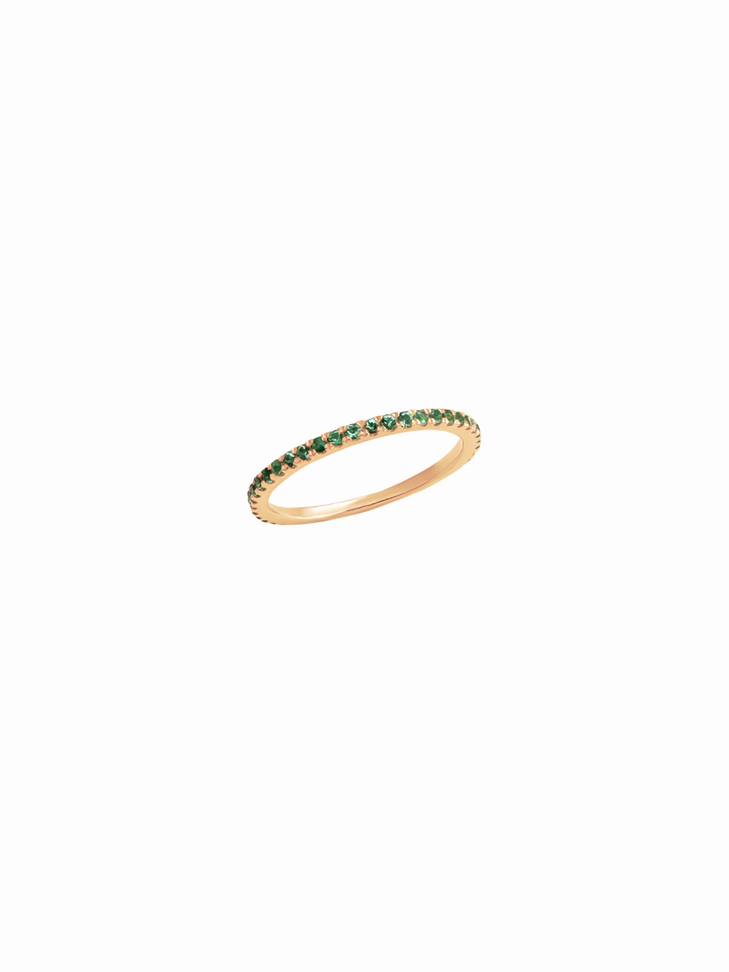 14k Gold Precious Stone Eternity Band