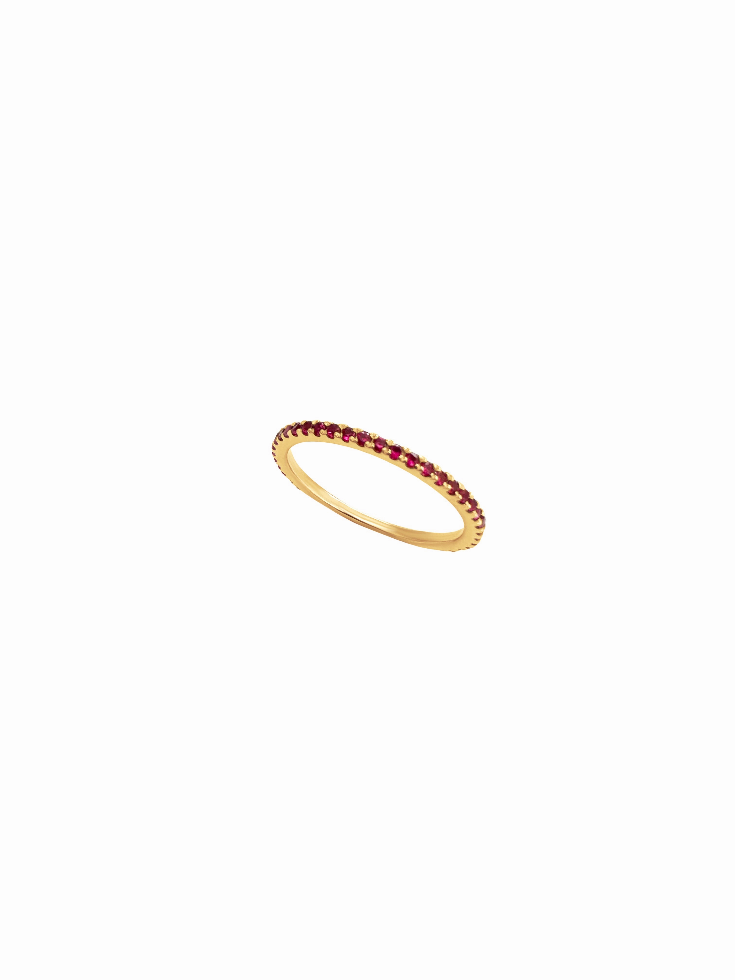 14k Gold Precious Stone Eternity Band