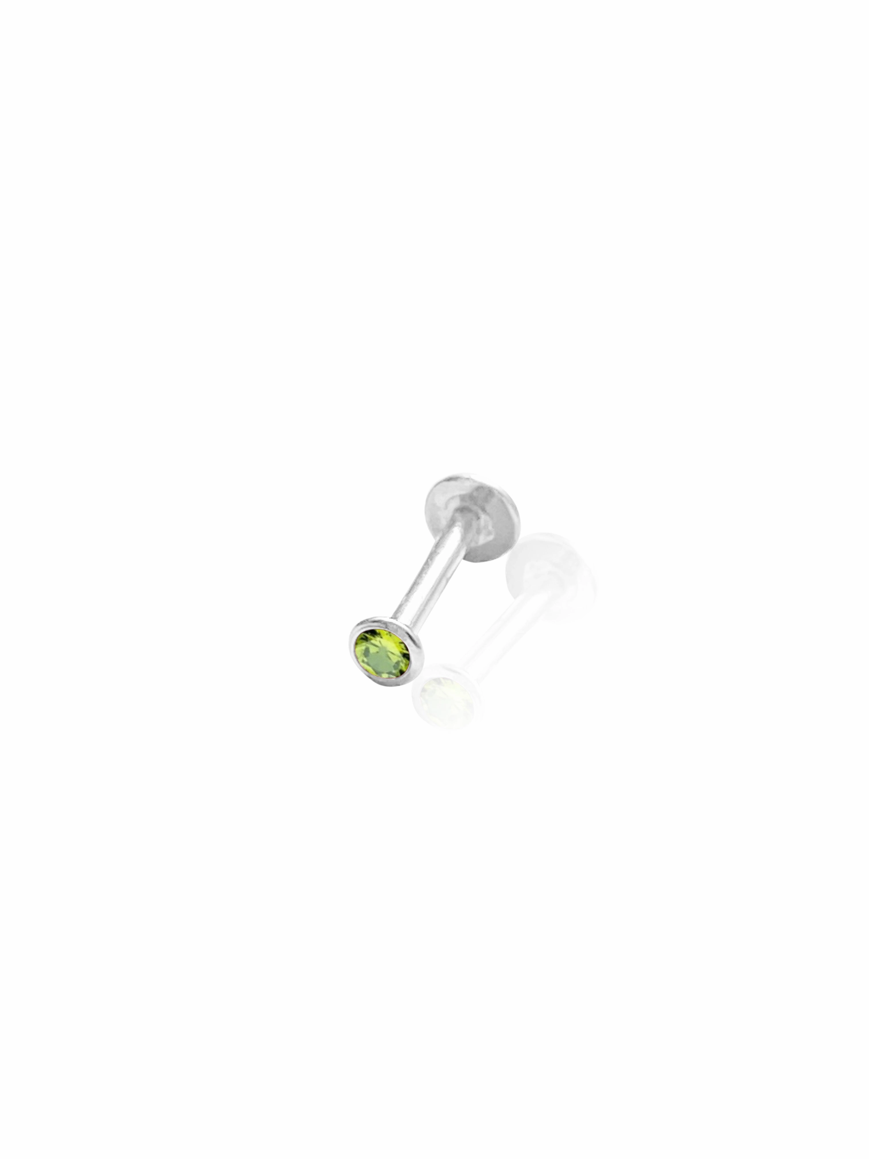 14K Gold Push Flat Back Birthstone Earring