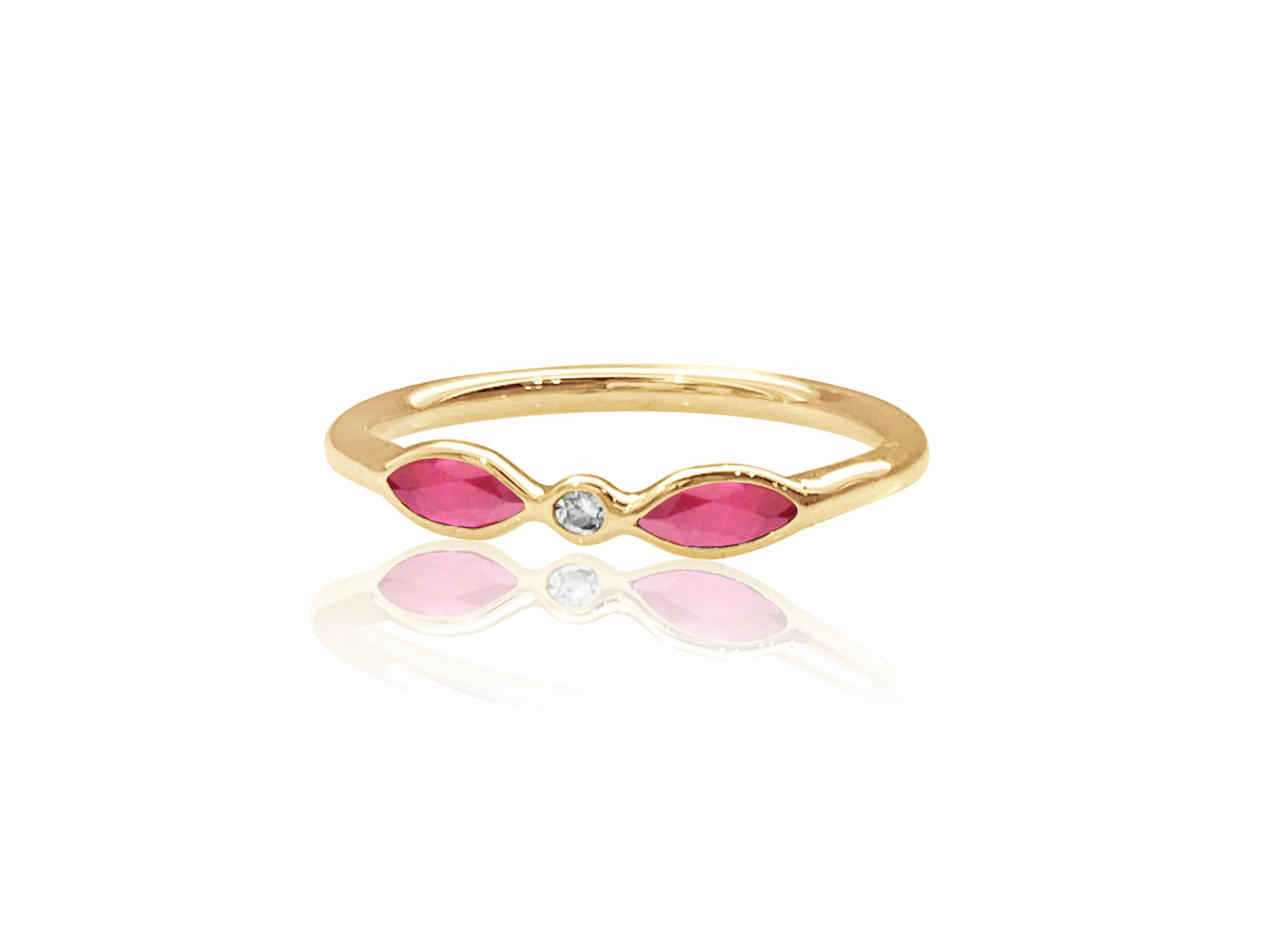 14K Gold Ruthy Ring