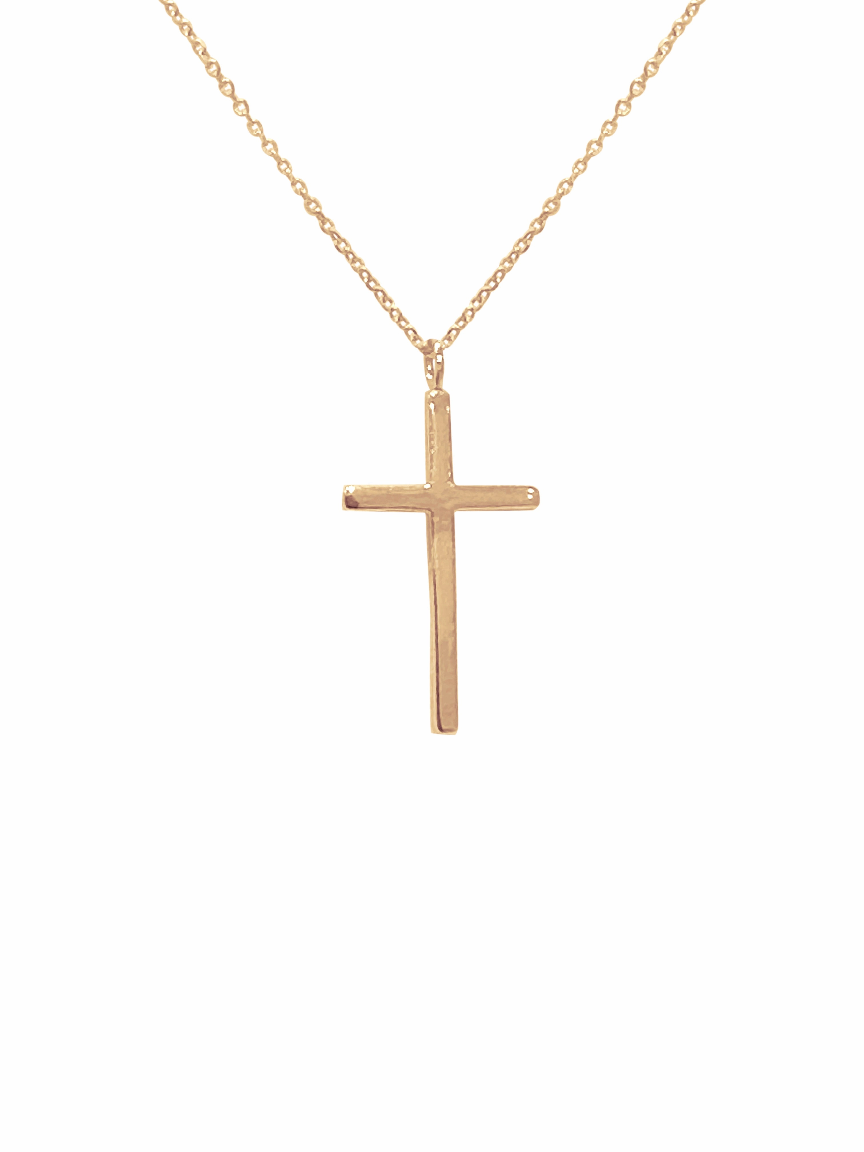 14K Gold Slim Cross Necklace