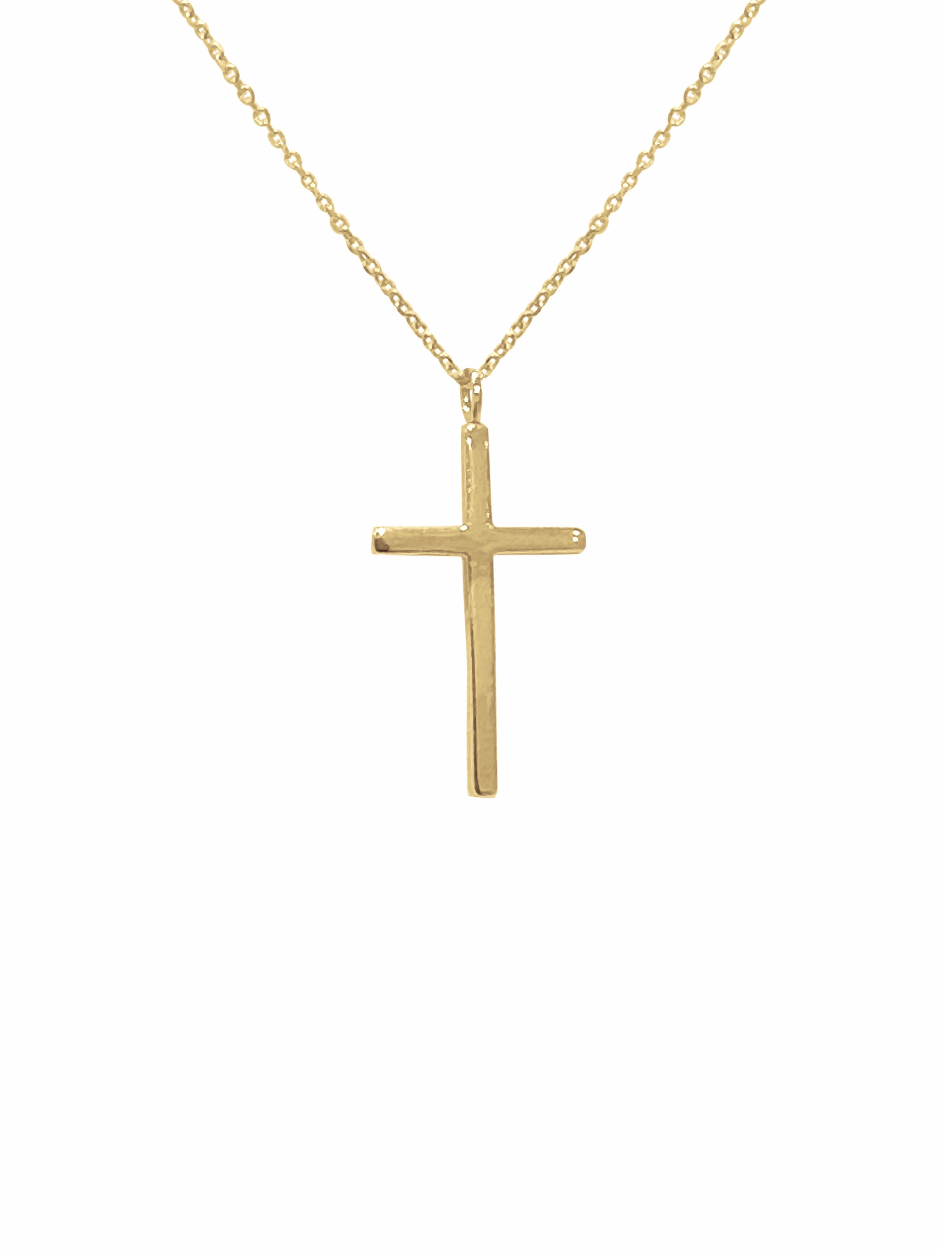 14K Gold Slim Cross Necklace