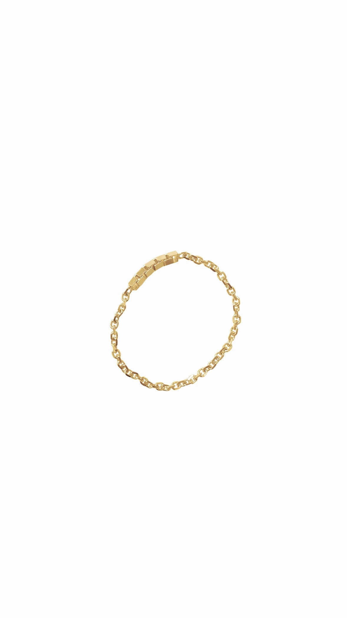 14K Gold Soft Box Chain Ring