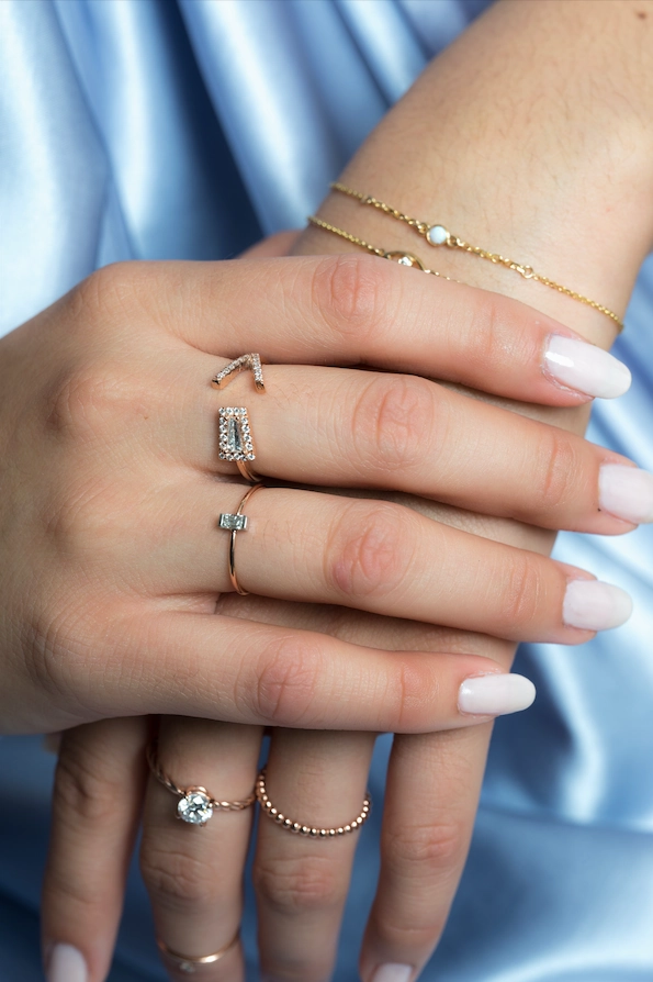 14k Gold Tapered Baguette Diamond Ring