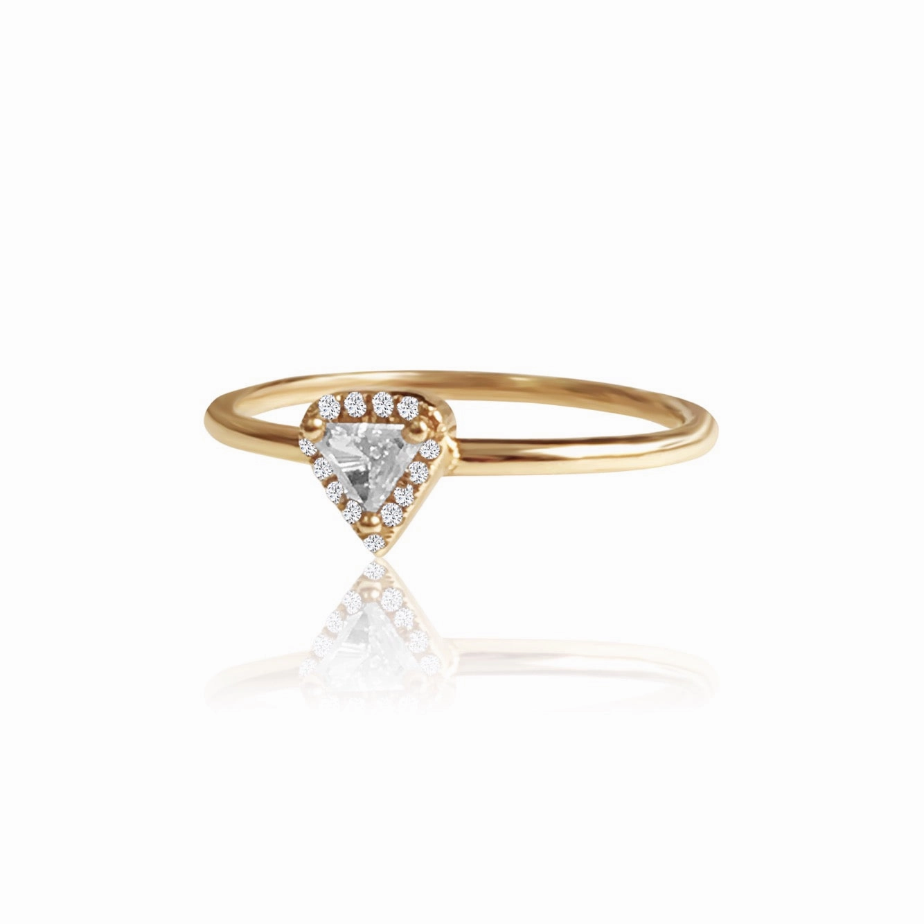 14k Gold Trillion Diamond Ring