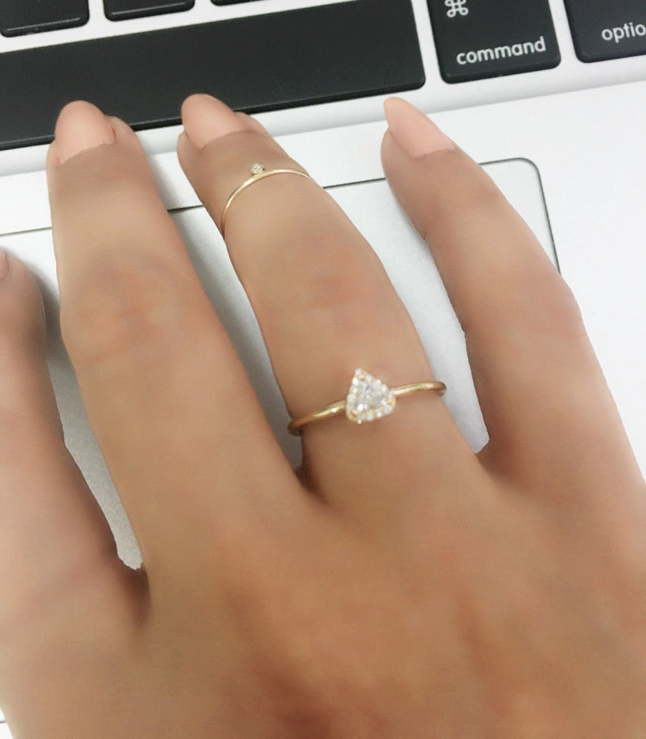 14k Gold Trillion Diamond Ring