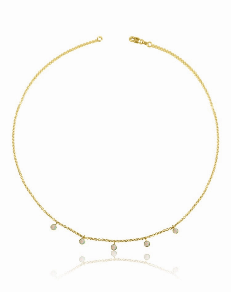 14k Gold Turquoise/Opal Necklace