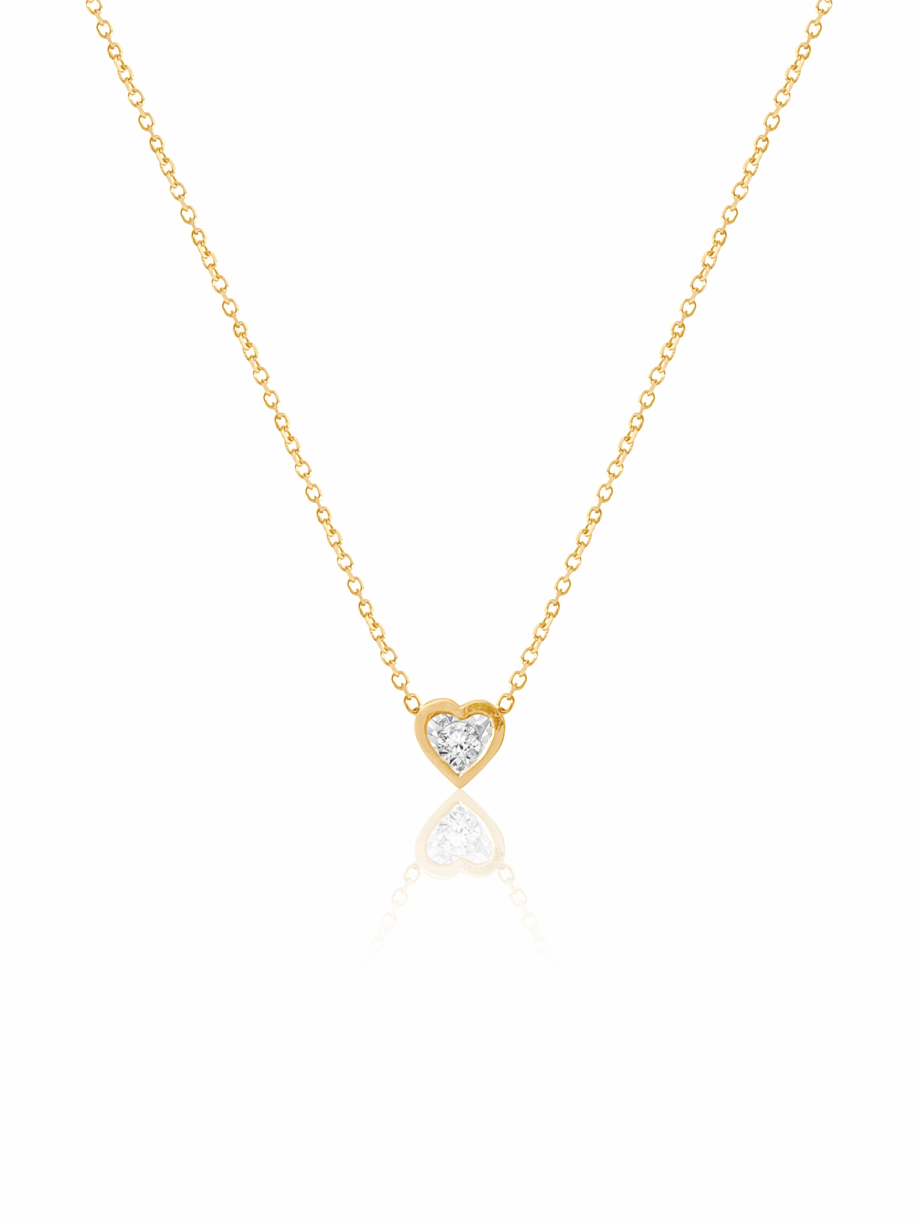 14K Heart Shaped Diamond Necklace