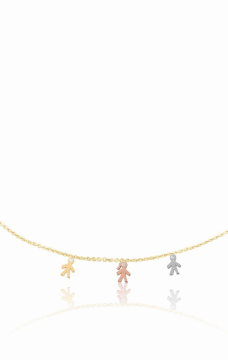 14k Mom Diamond Mini Children Necklace