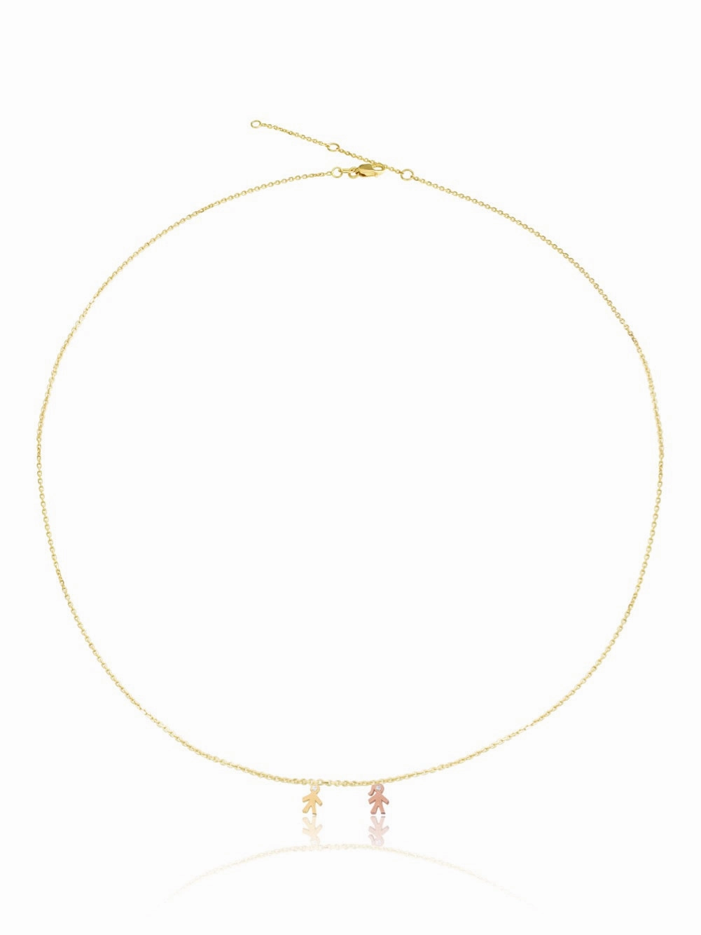 14k Mom Diamond Mini Children Necklace