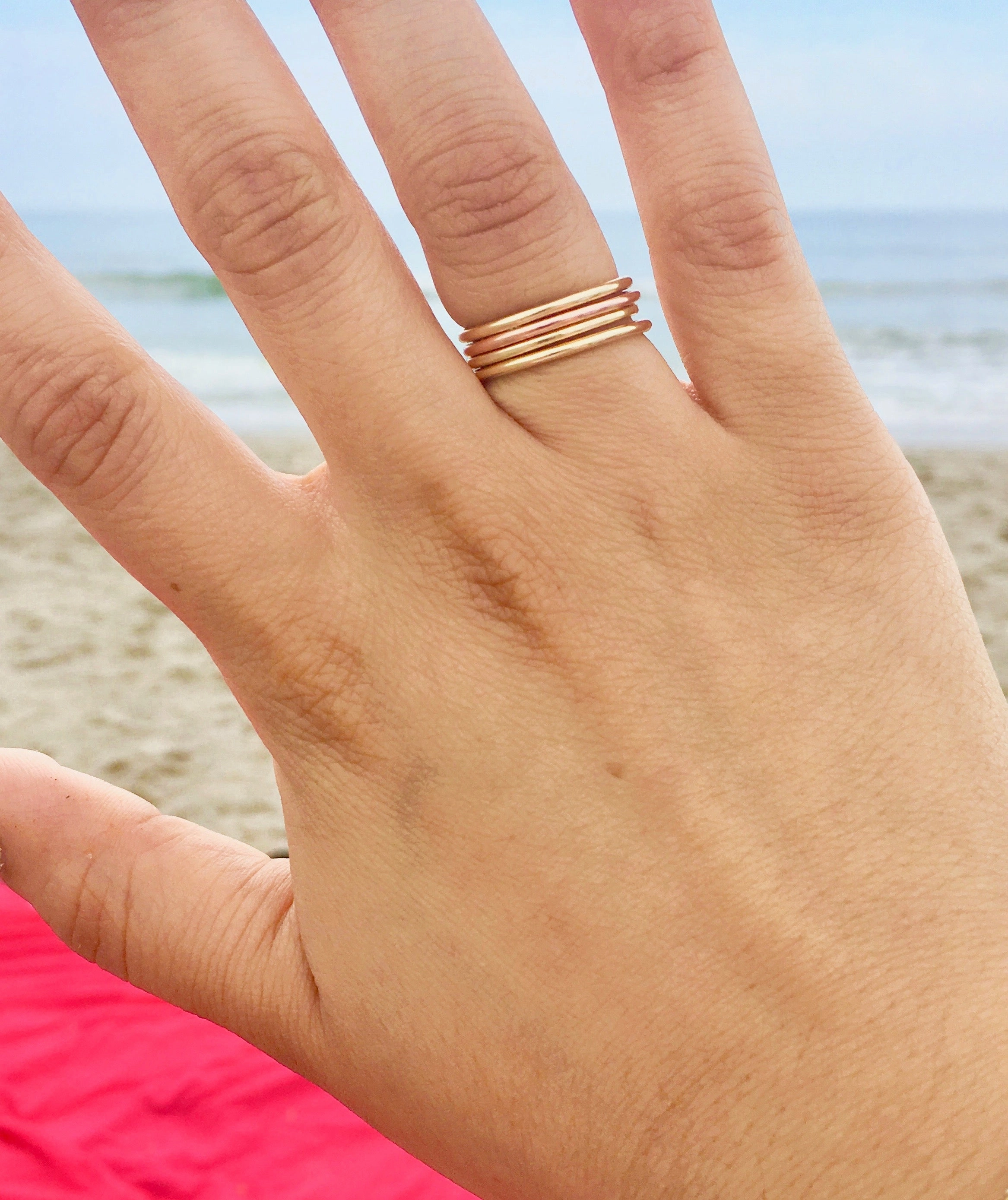 14K Plain Stackable Band