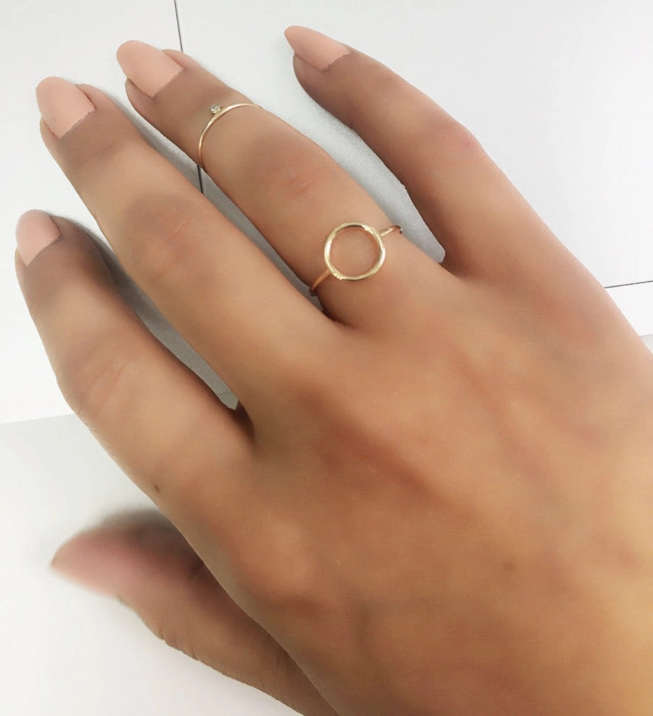 14k Solid Gold Circle Ring
