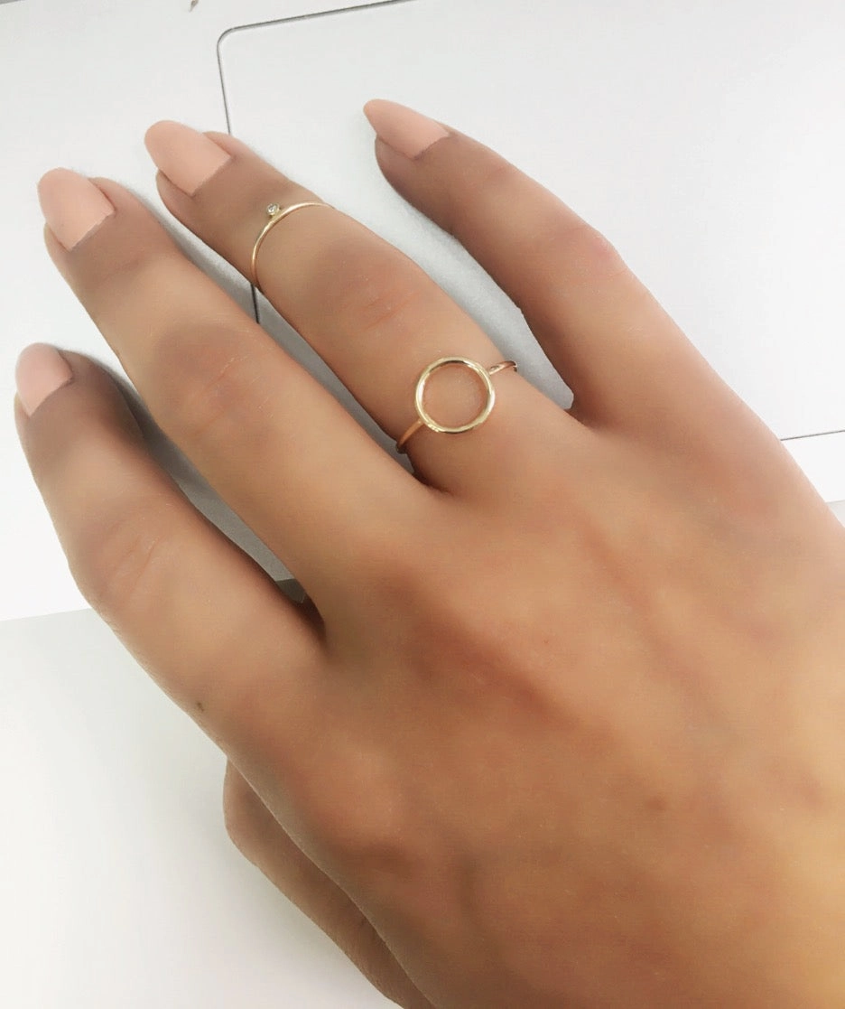 14k Solid Gold Circle Ring