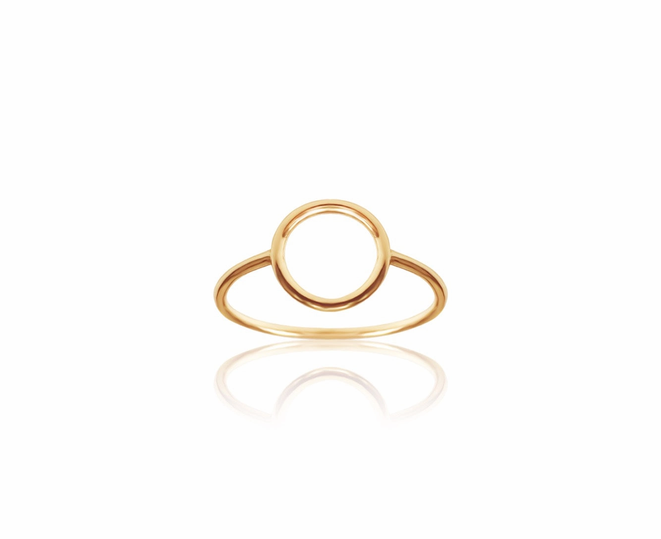 14k Solid Gold Circle Ring