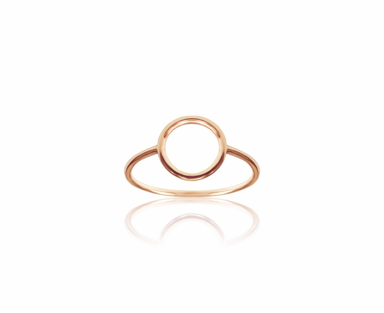 14k Solid Gold Circle Ring