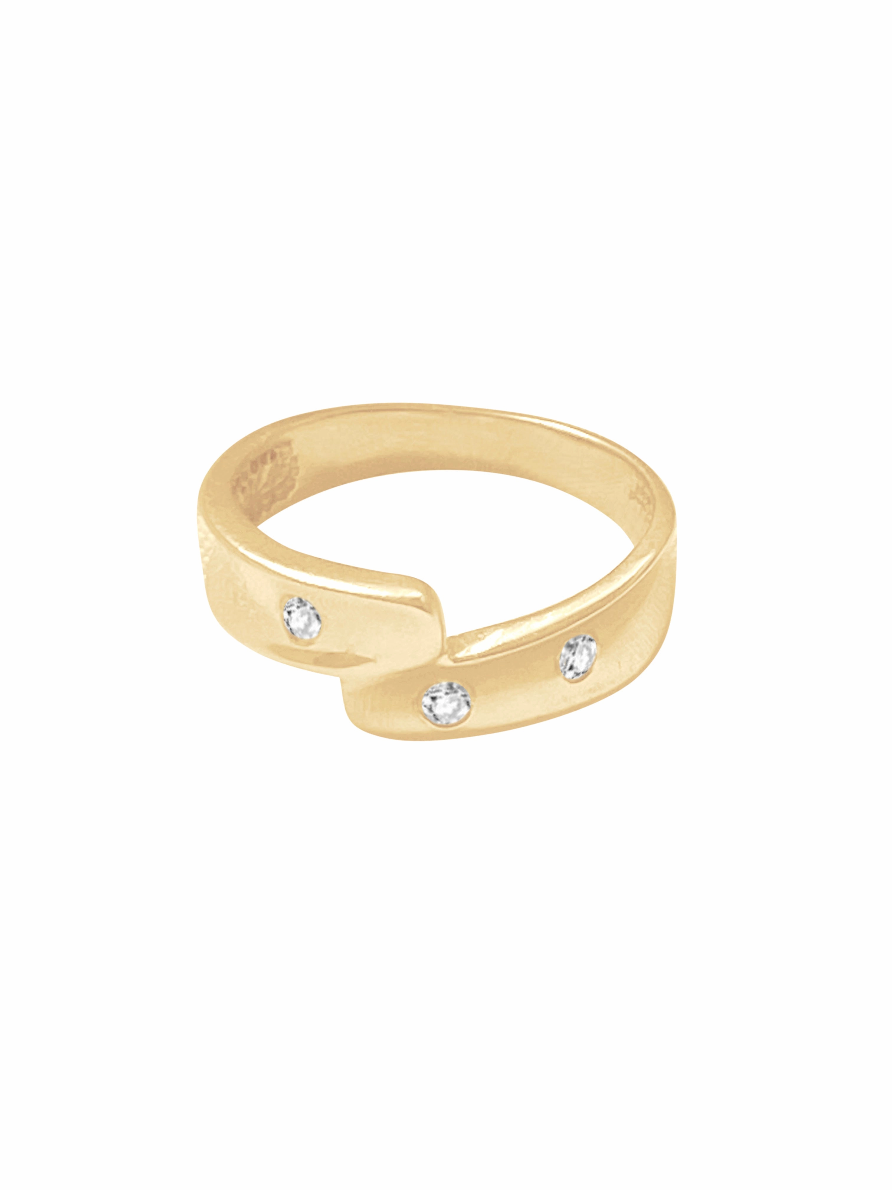 14k Solid Gold Diamond Connected Ring