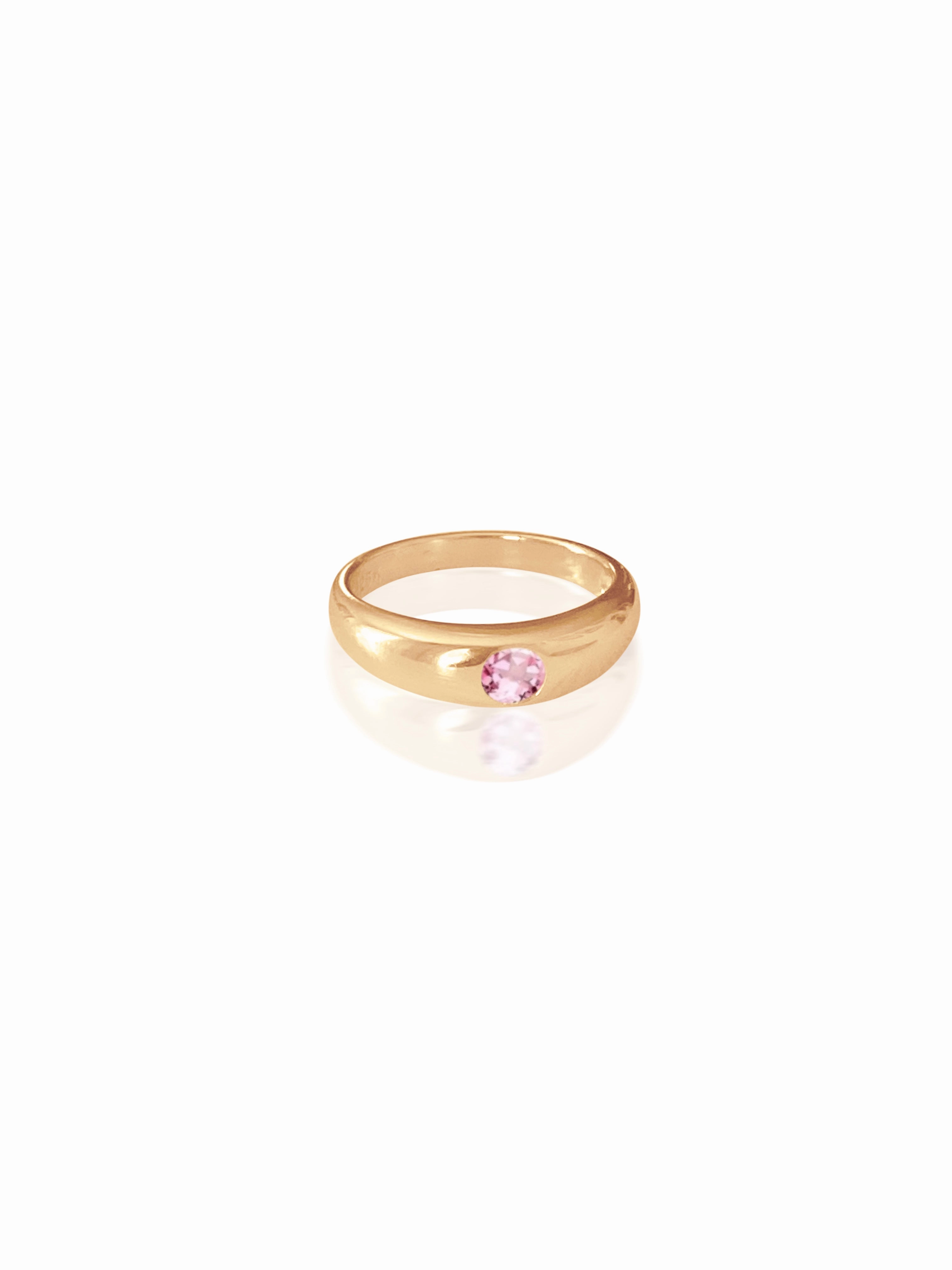 14k Solid Gold Diamond Dome Ring