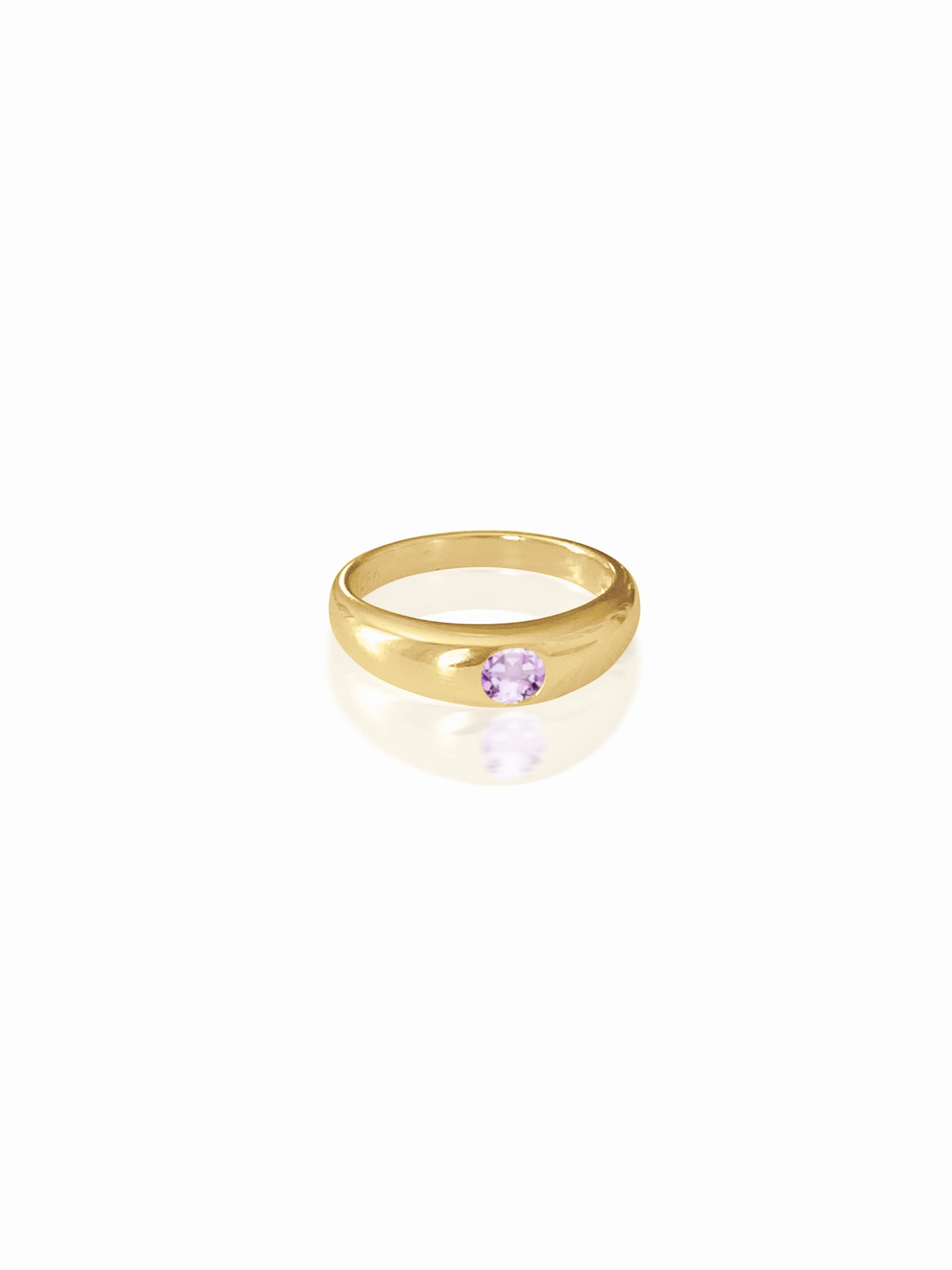 14k Solid Gold Diamond Dome Ring