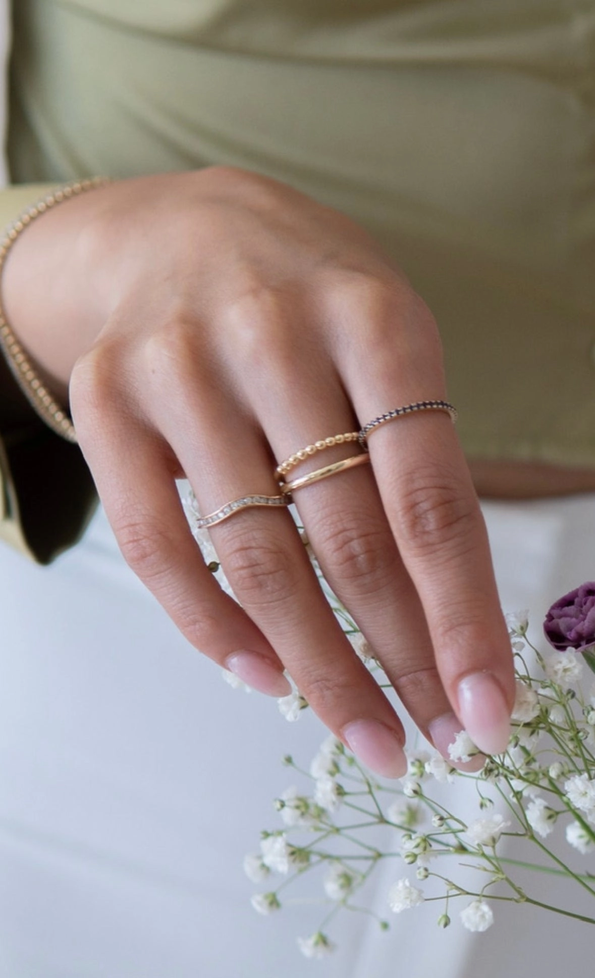 14k Solid Gold Double Band