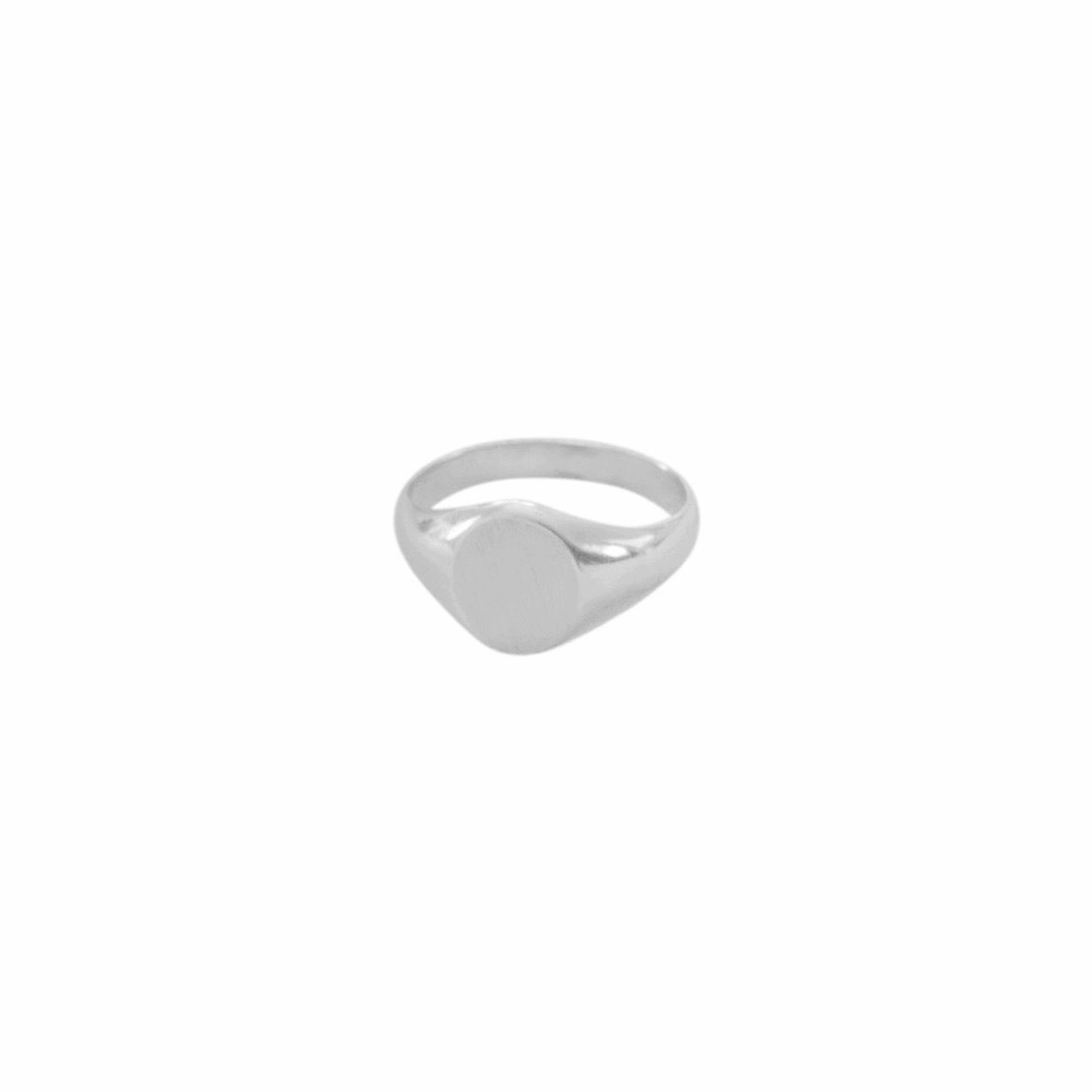 14k Solid Gold Oval Signet Ring