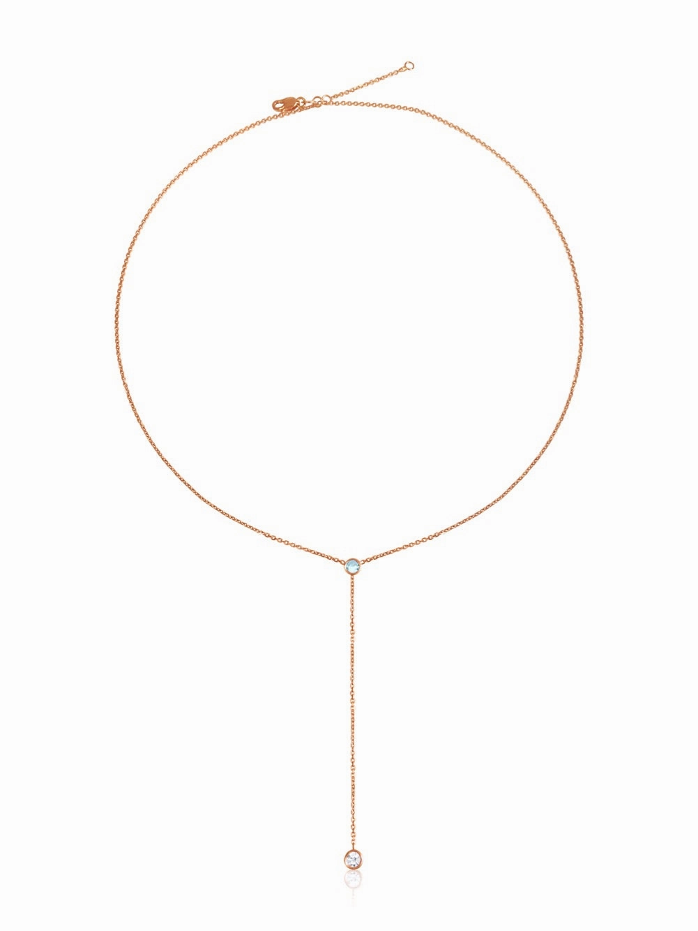 14k You & I Lariat Gemstone Necklace