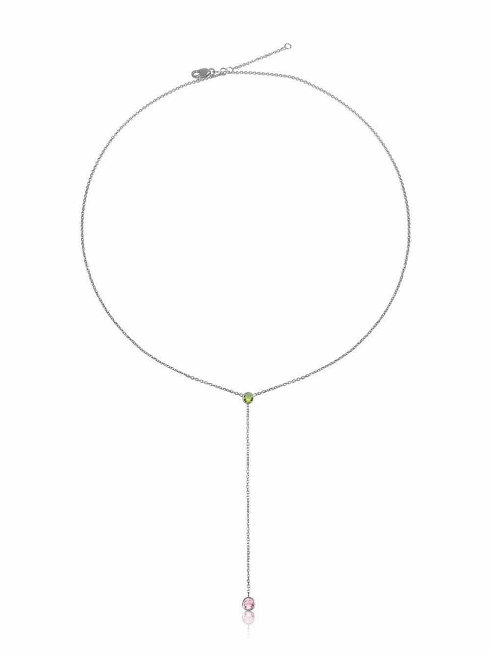 14k You & I Lariat Gemstone Necklace