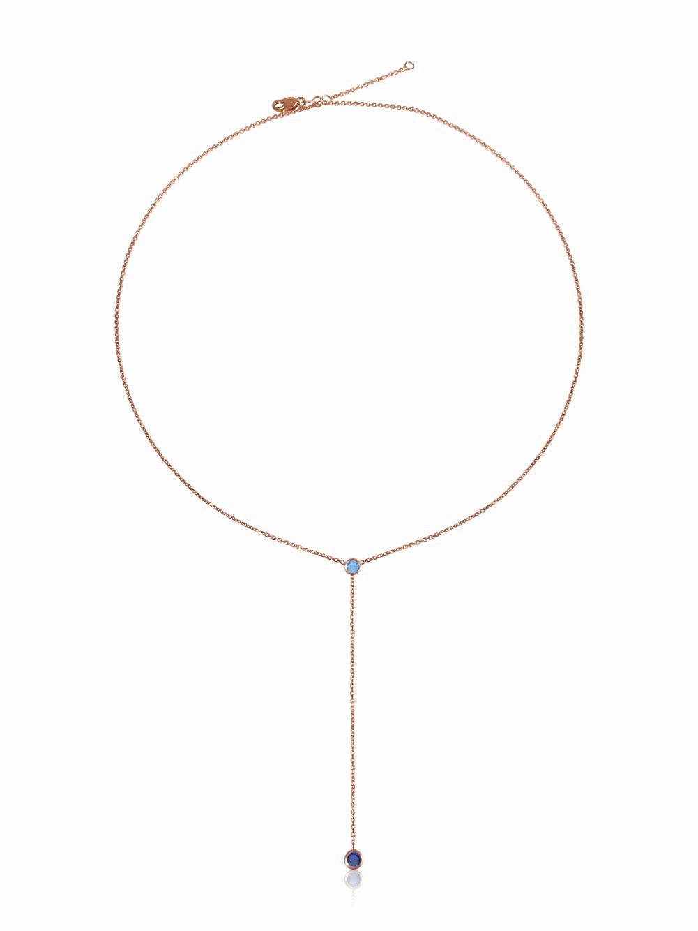 14k You & I Lariat Gemstone Necklace