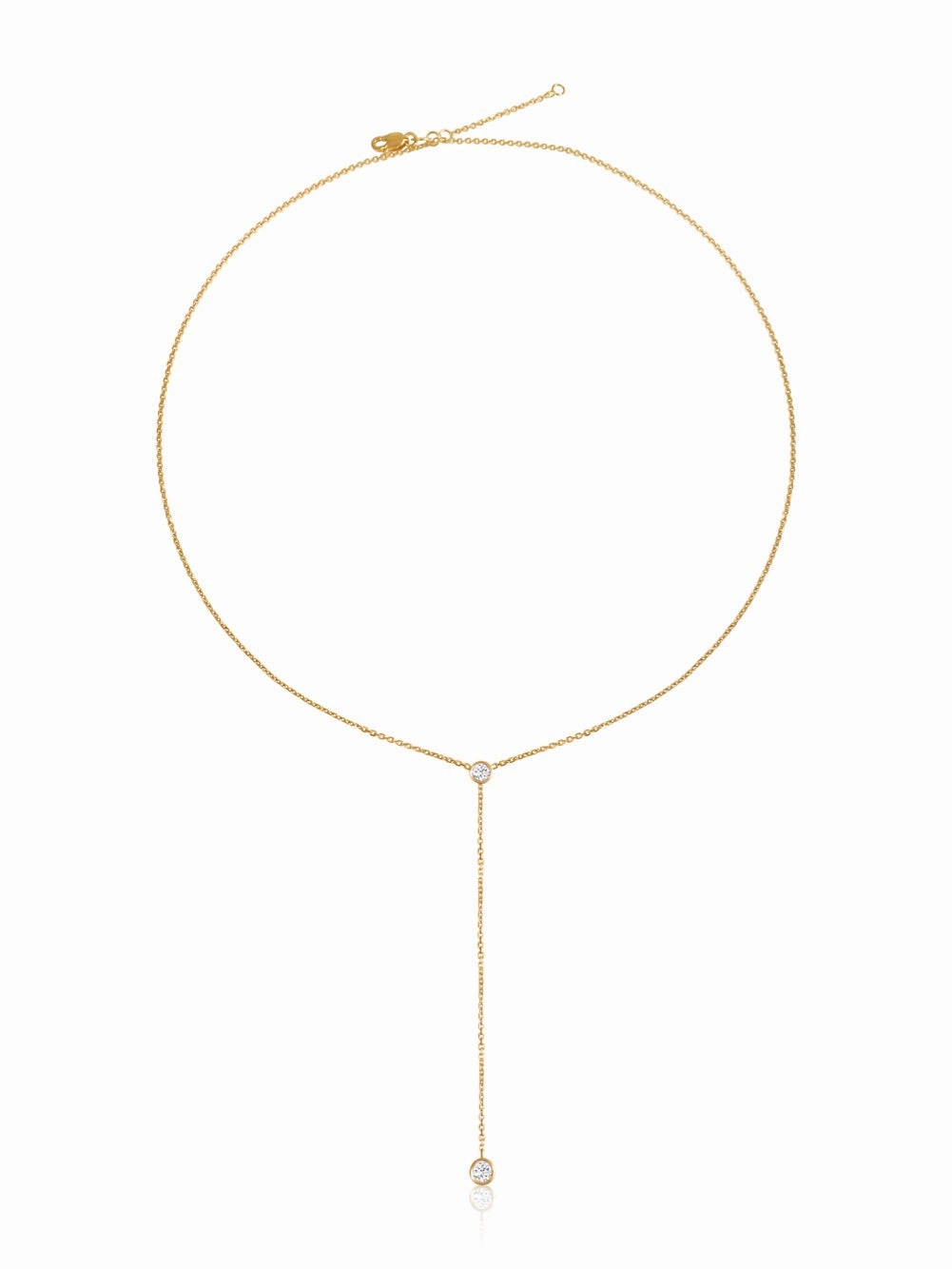 14k You & I Lariat Gemstone Necklace
