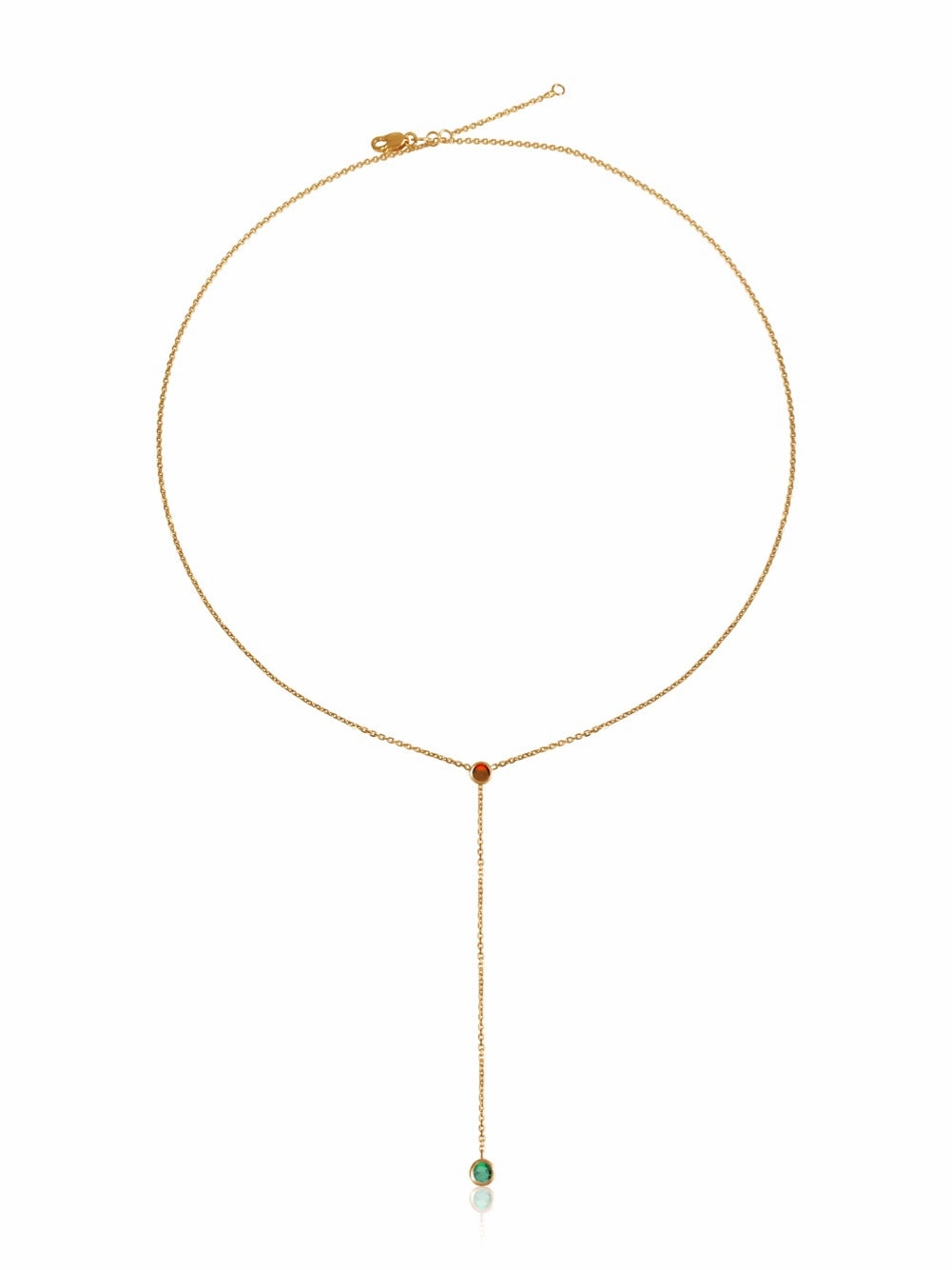 14k You & I Lariat Gemstone Necklace