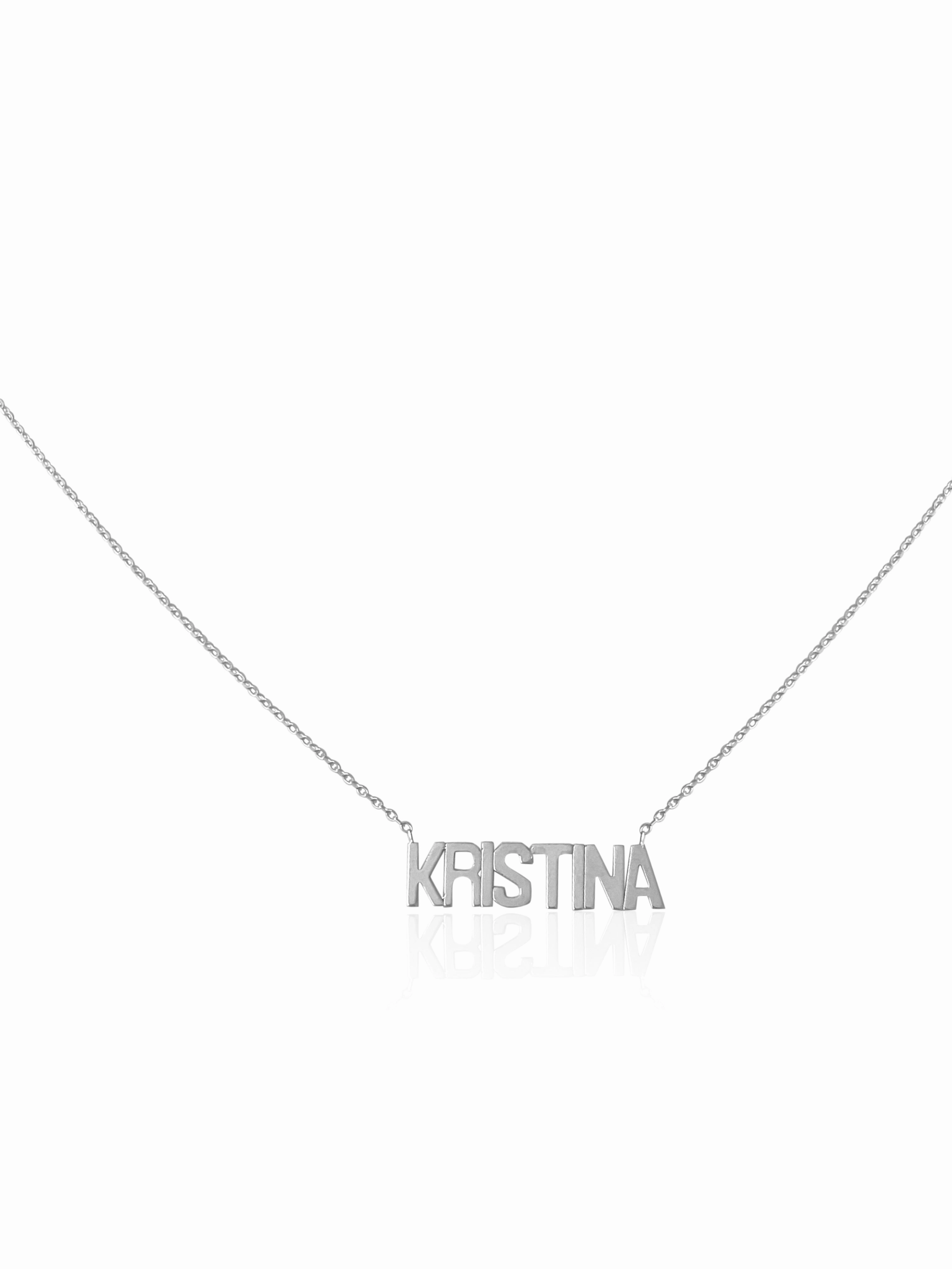 14KT Gold Dainty Nameplate Necklace
