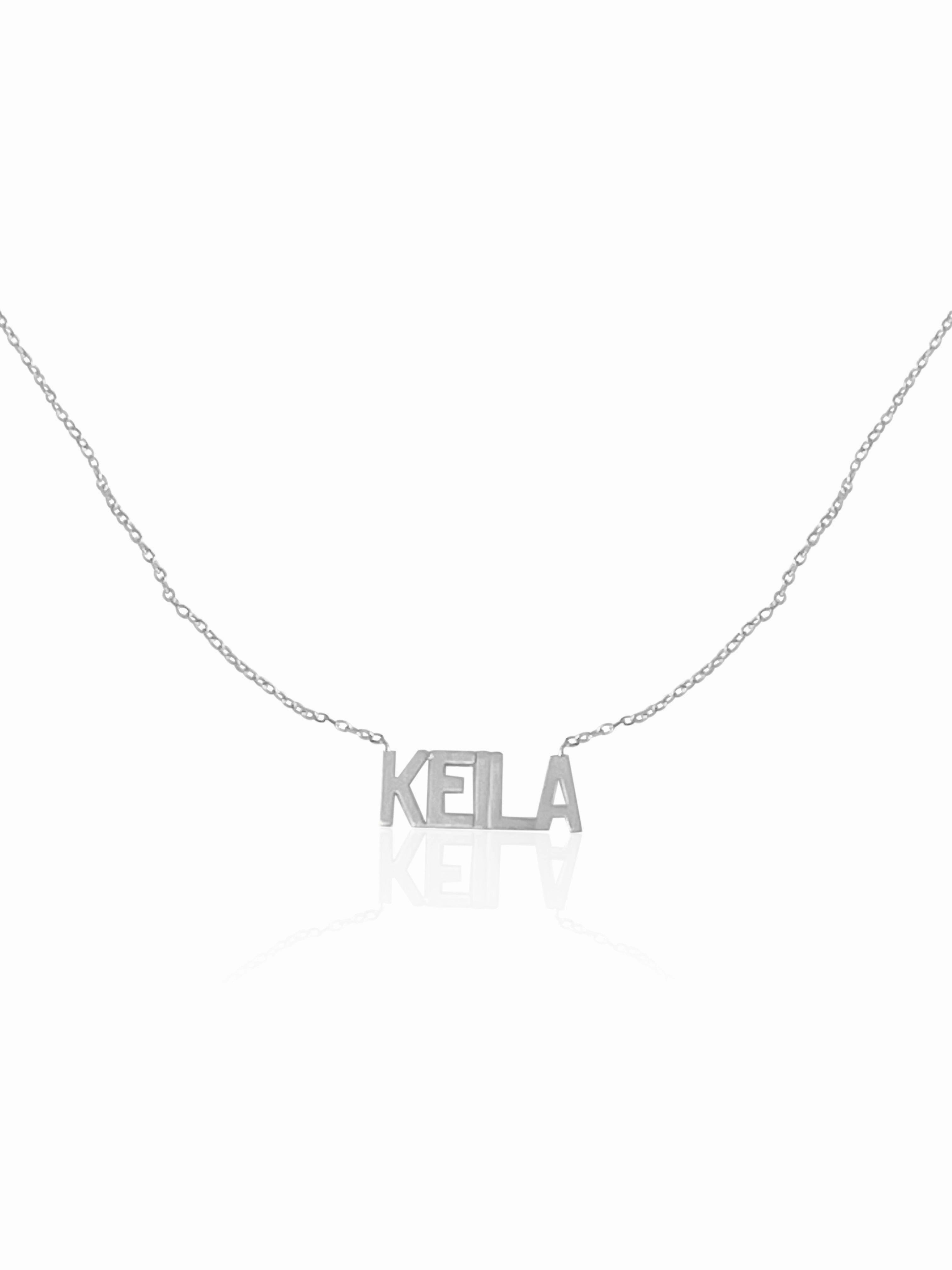 14KT Gold Dainty Nameplate Necklace