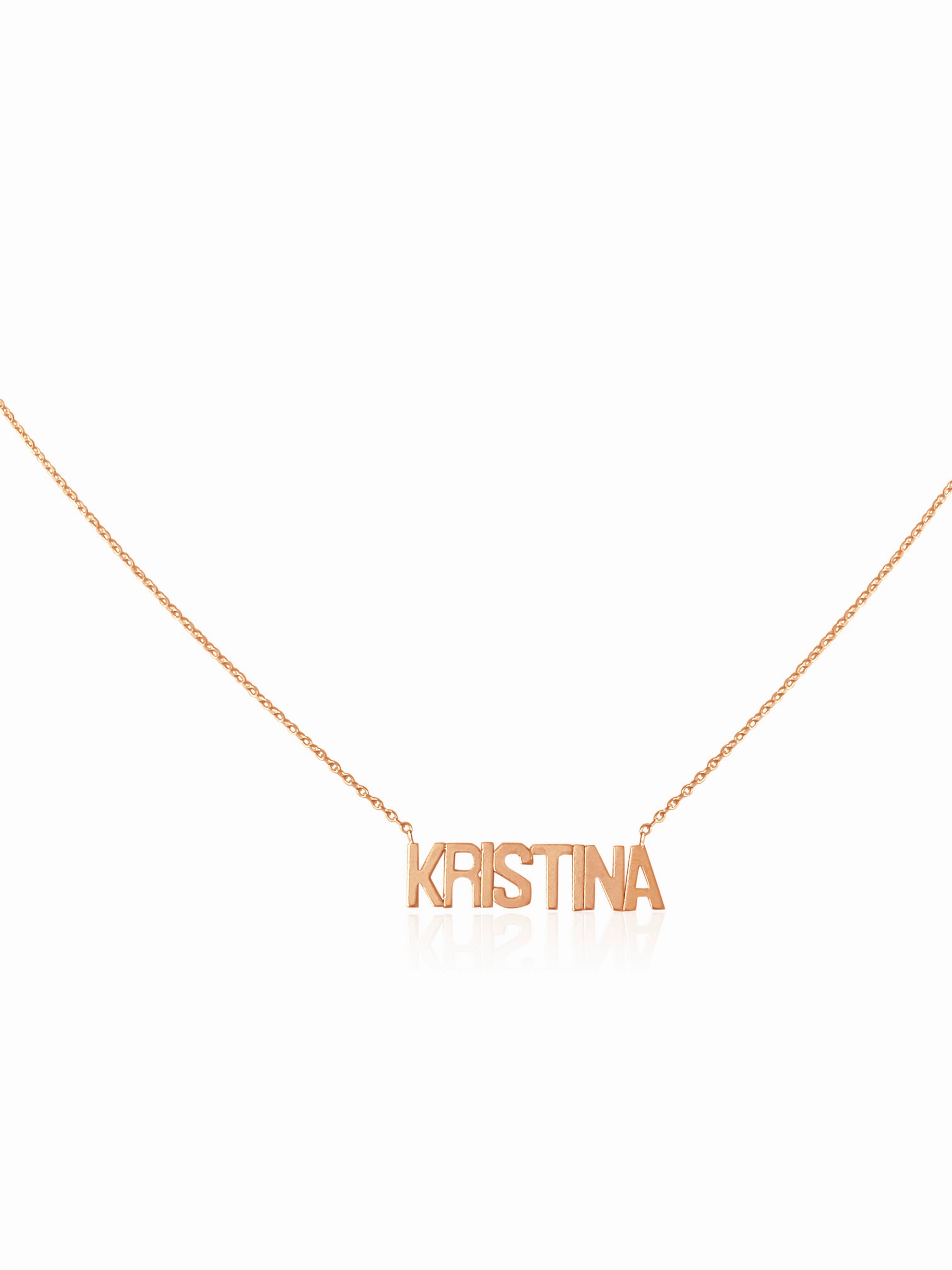 14KT Gold Dainty Nameplate Necklace