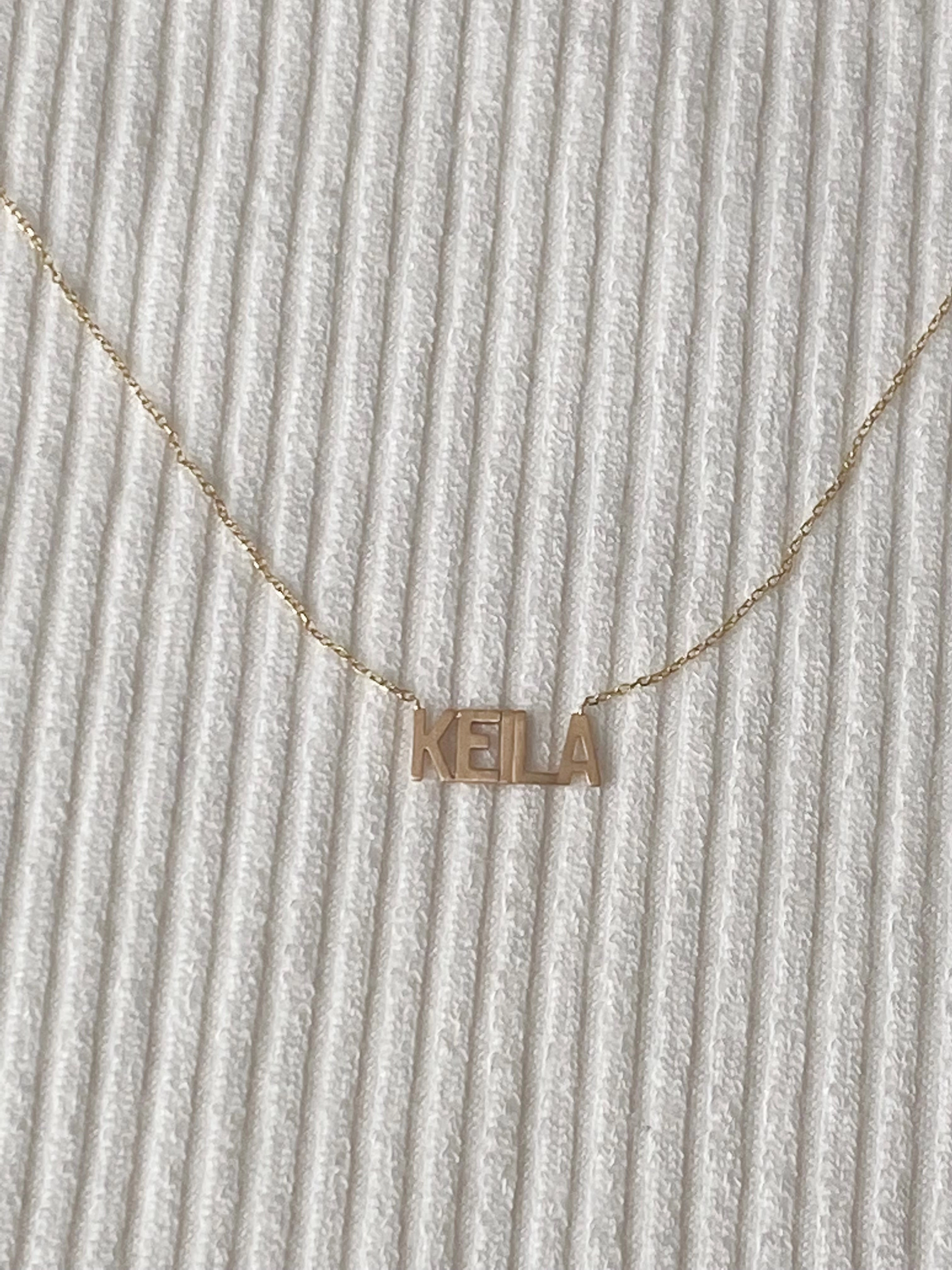 14KT Gold Dainty Nameplate Necklace