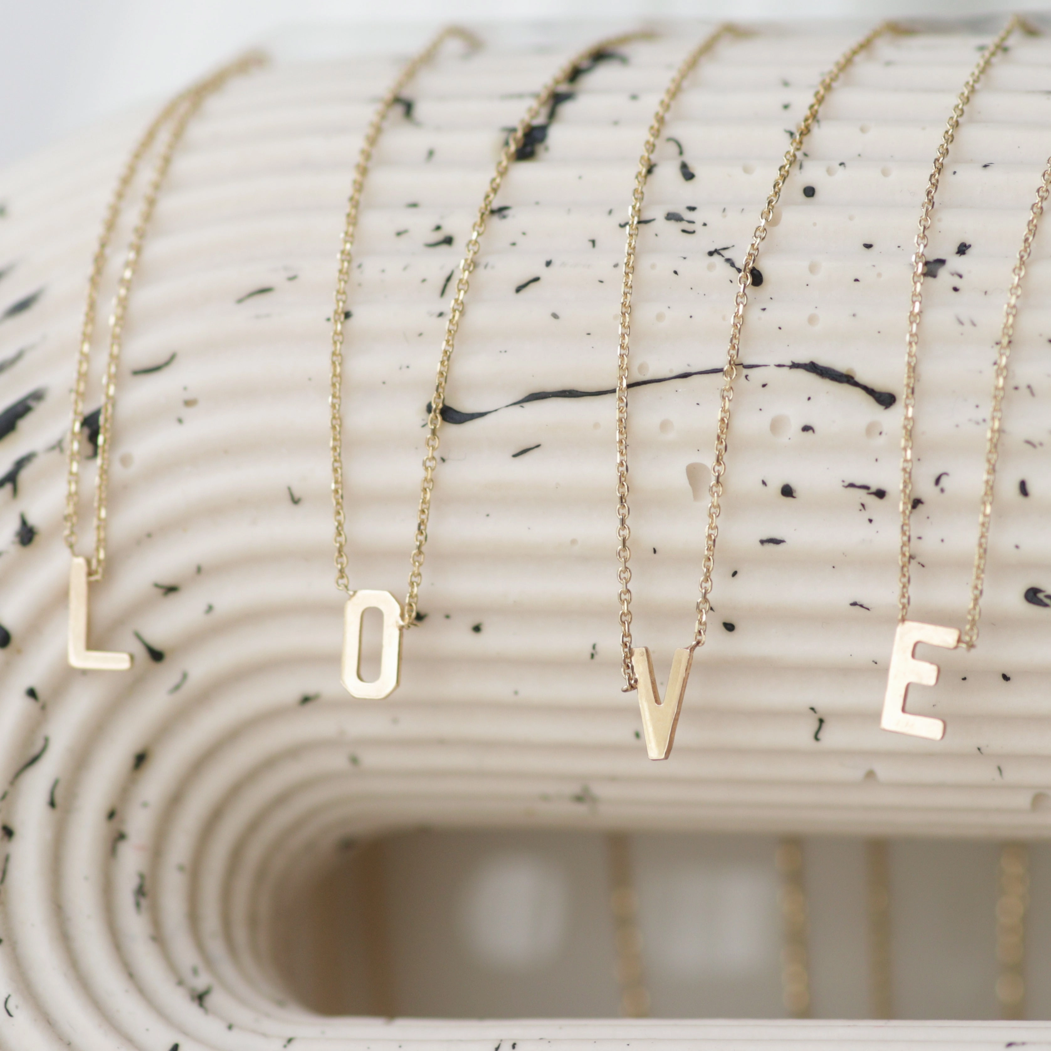 14KT Gold Initial Necklace