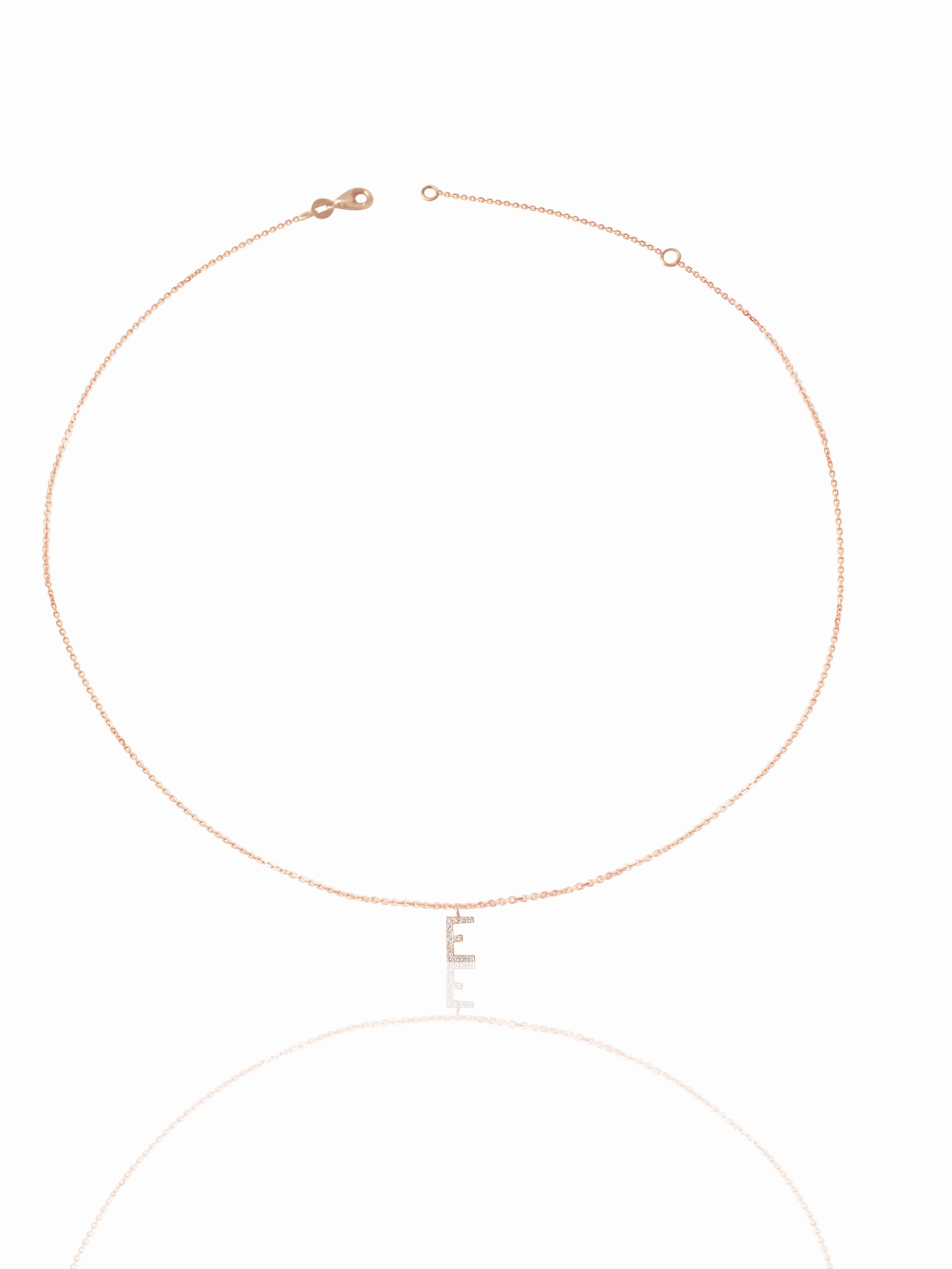 14KT Gold Micro Pave Diamond Initial Necklace