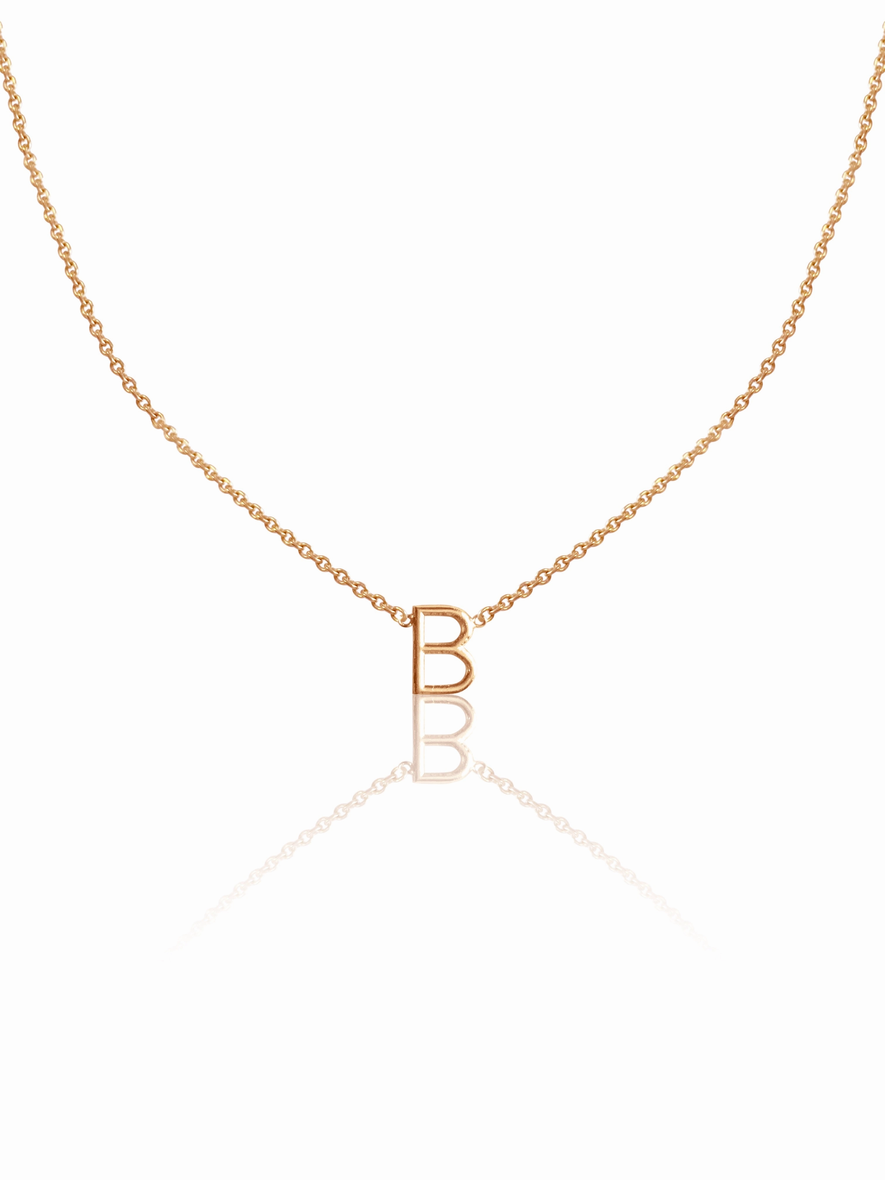 14KT Gold Mini 3D Initial Necklace