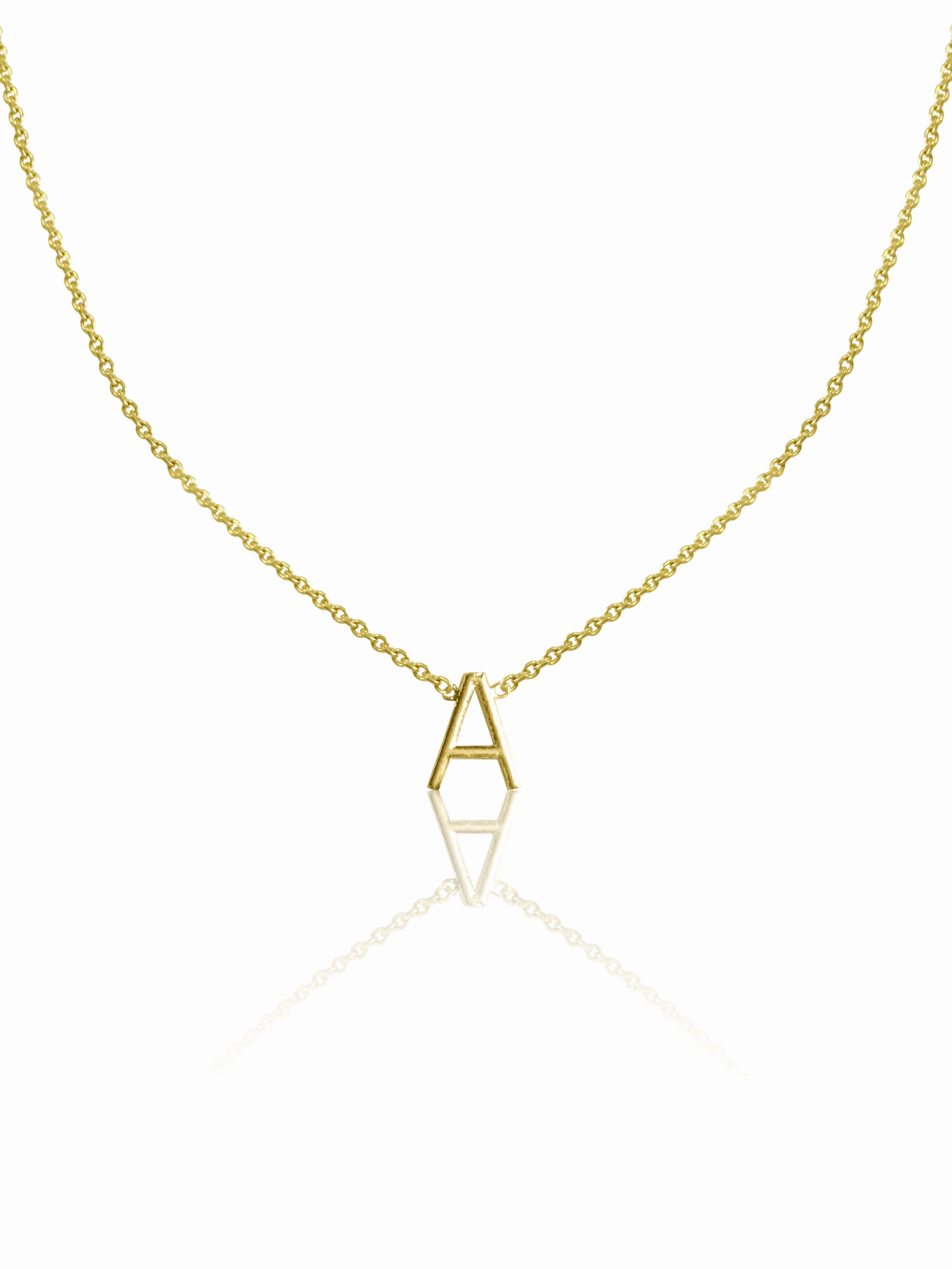 14KT Gold Mini 3D Initial Necklace