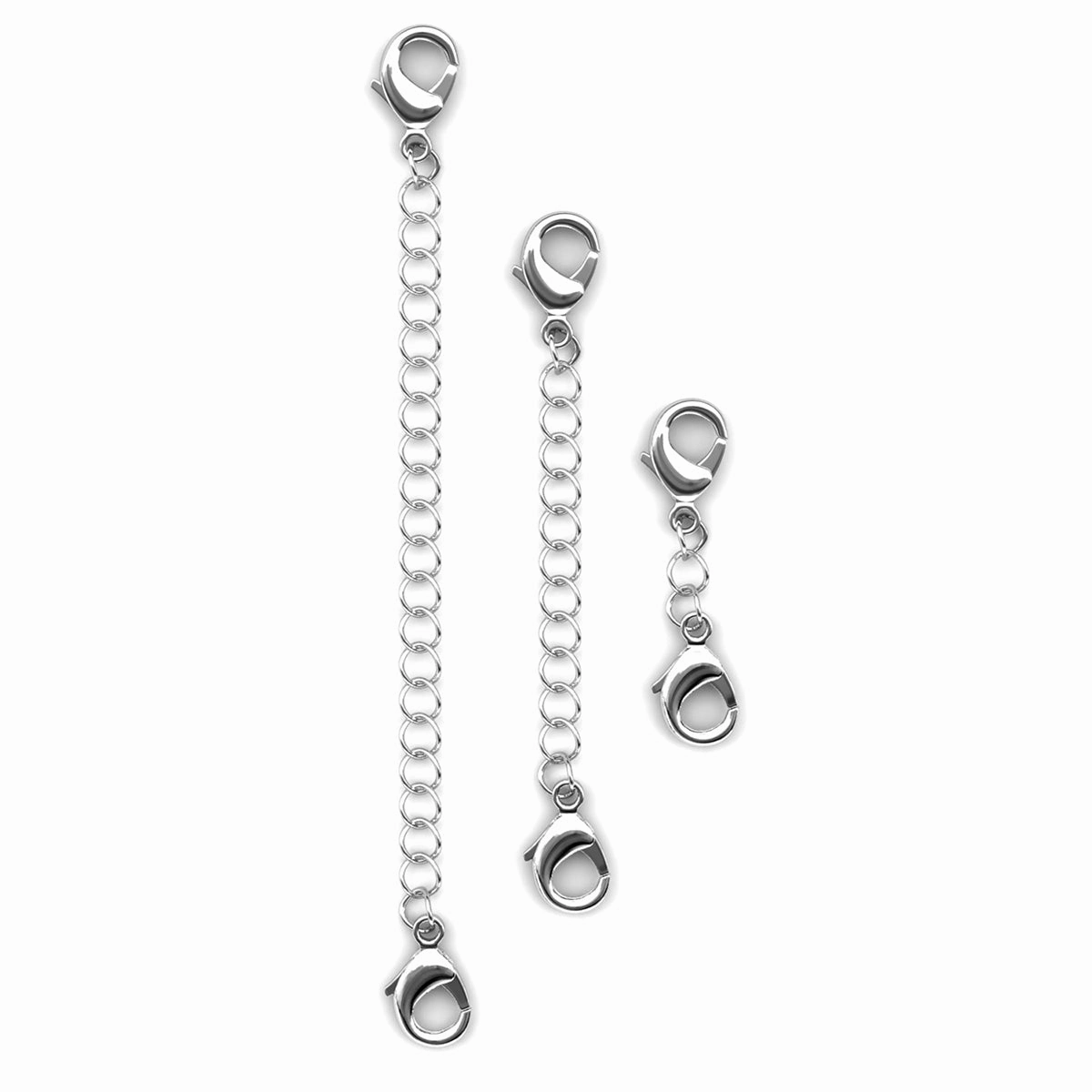 18k White Gold Plated Necklace Extenders