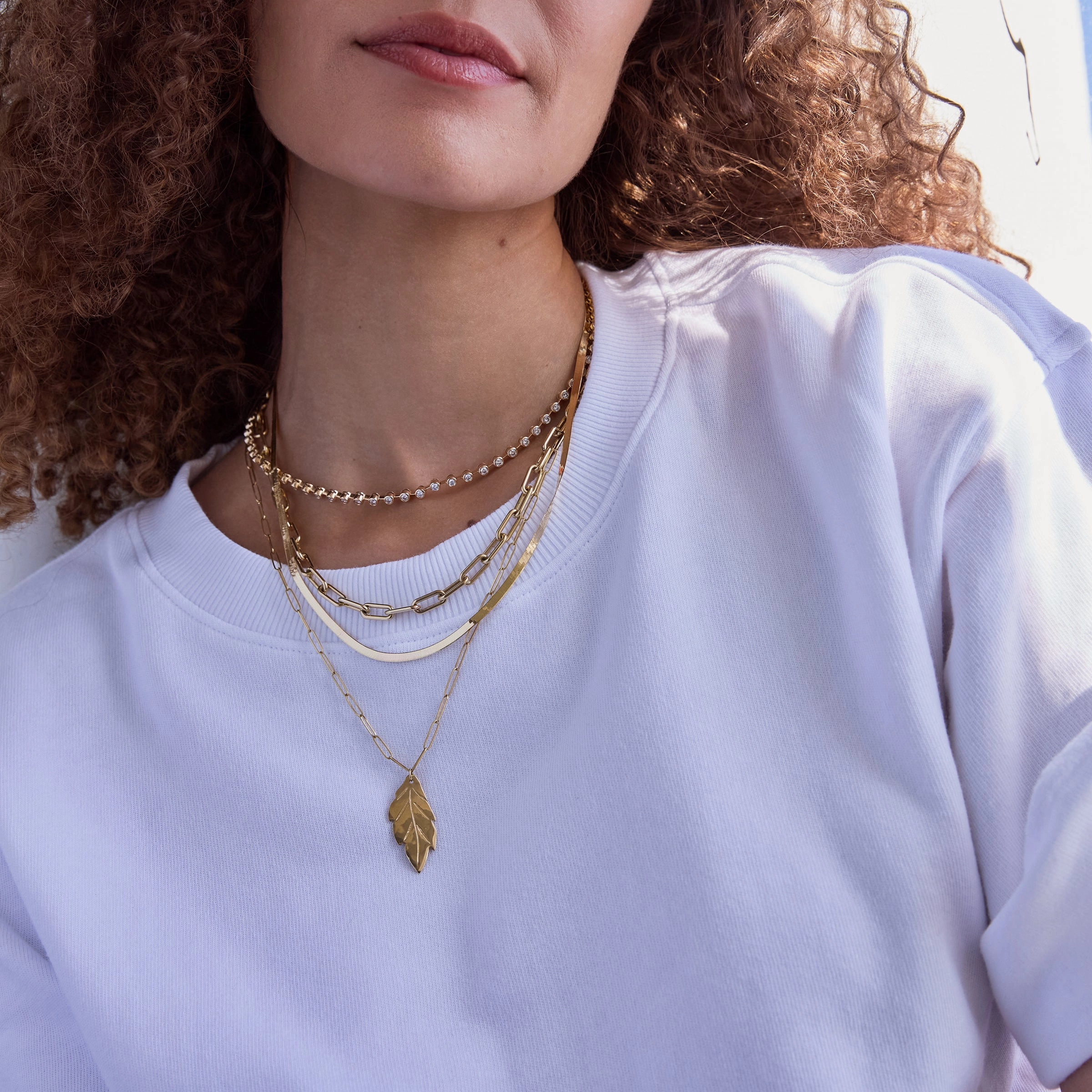 20th Anniversary Leaf Pendant