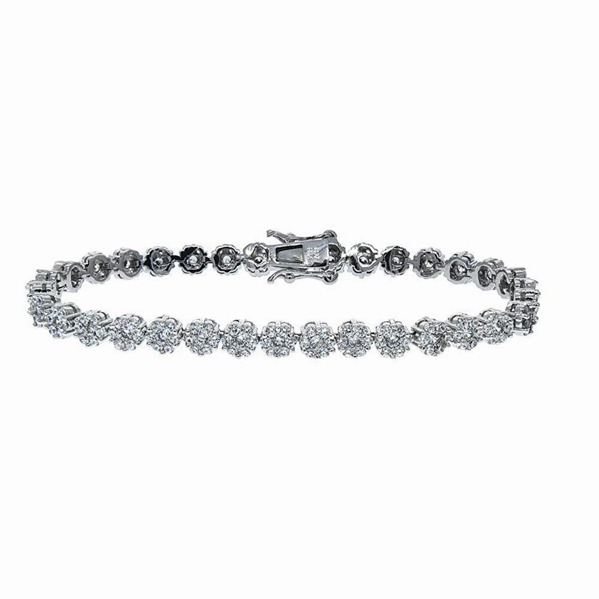 Ally 18k White Gold Plated Tennis Bracelet with Simulated Diamond Crystals
