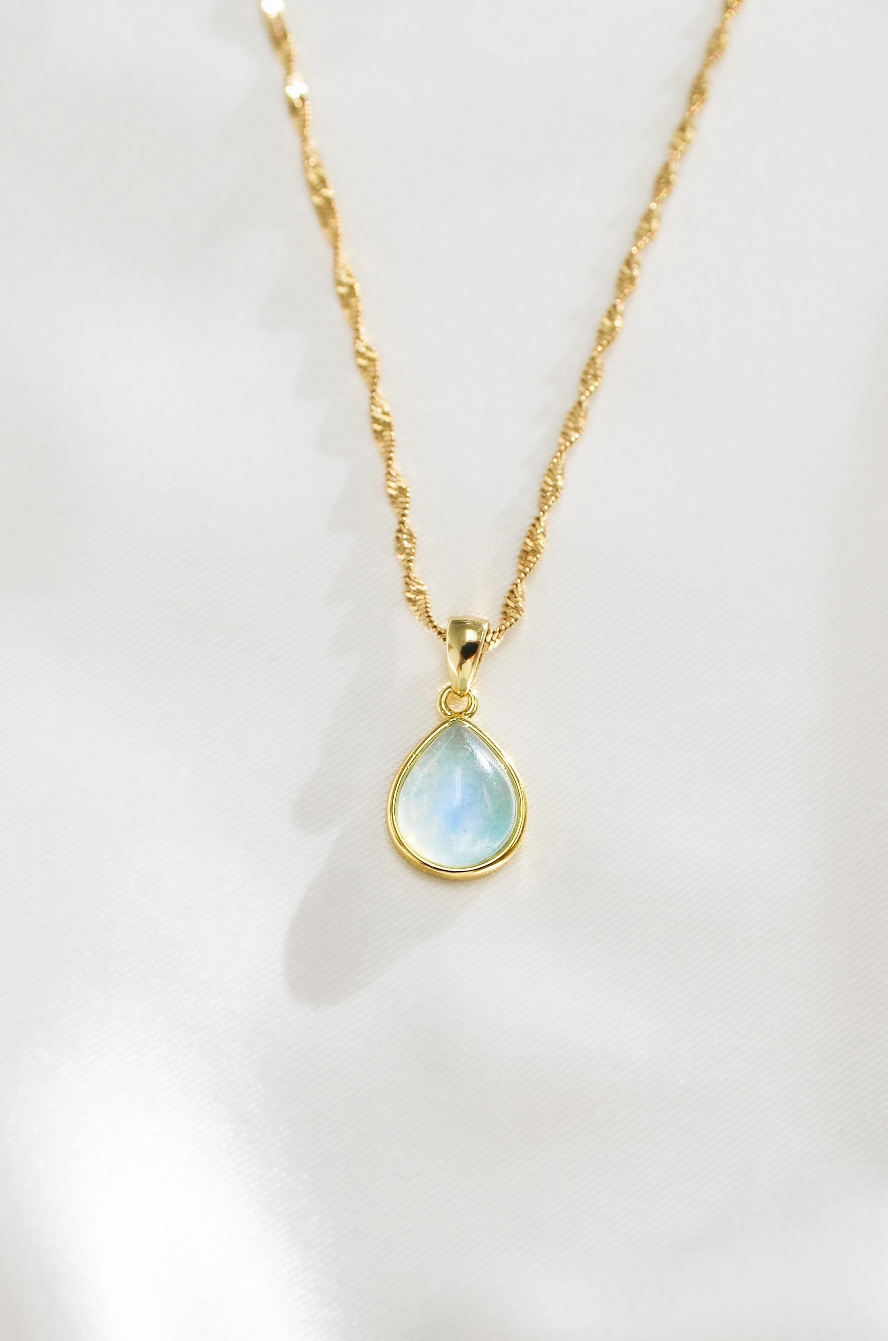 AQUAMARINE AGIMAT TEARDROP NECKLACE